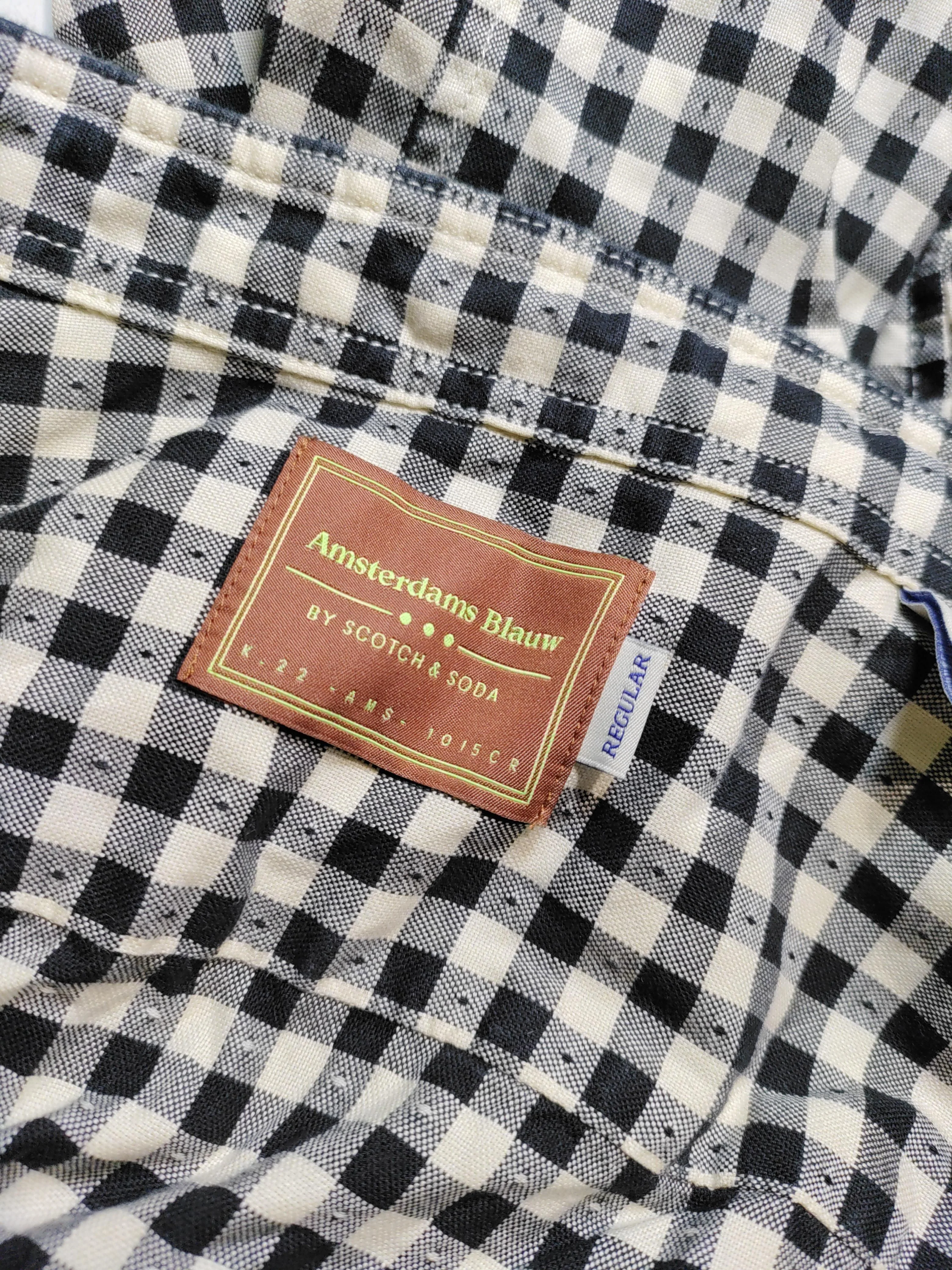 Scotch & Soda Men's Shirt M Black Checkered 100% Cotton Basic - Image 5