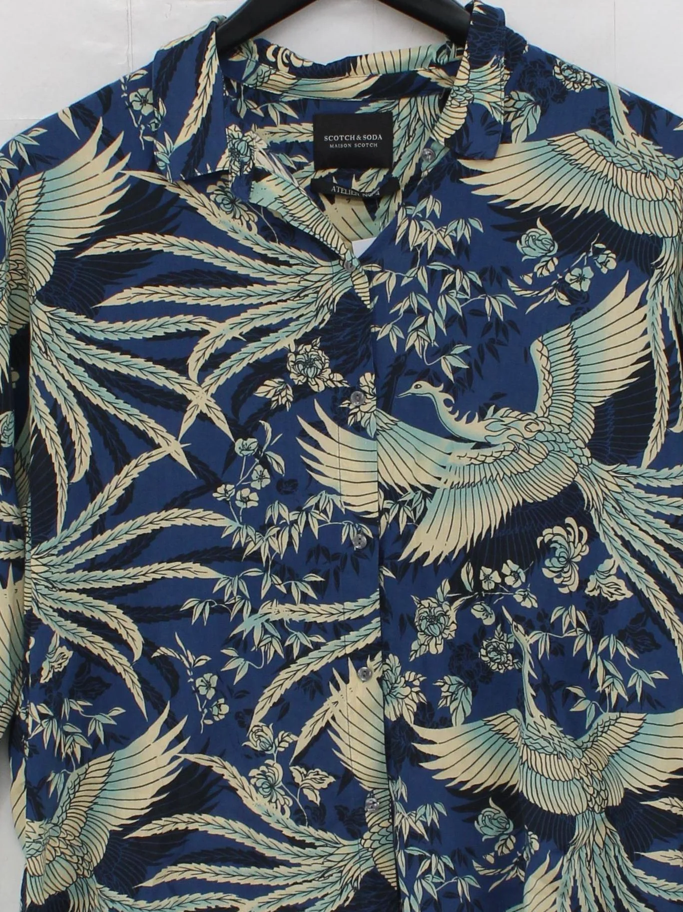 Scotch & Soda Men's Shirt M Blue Floral Cotton with Viscose Basic - Image 3