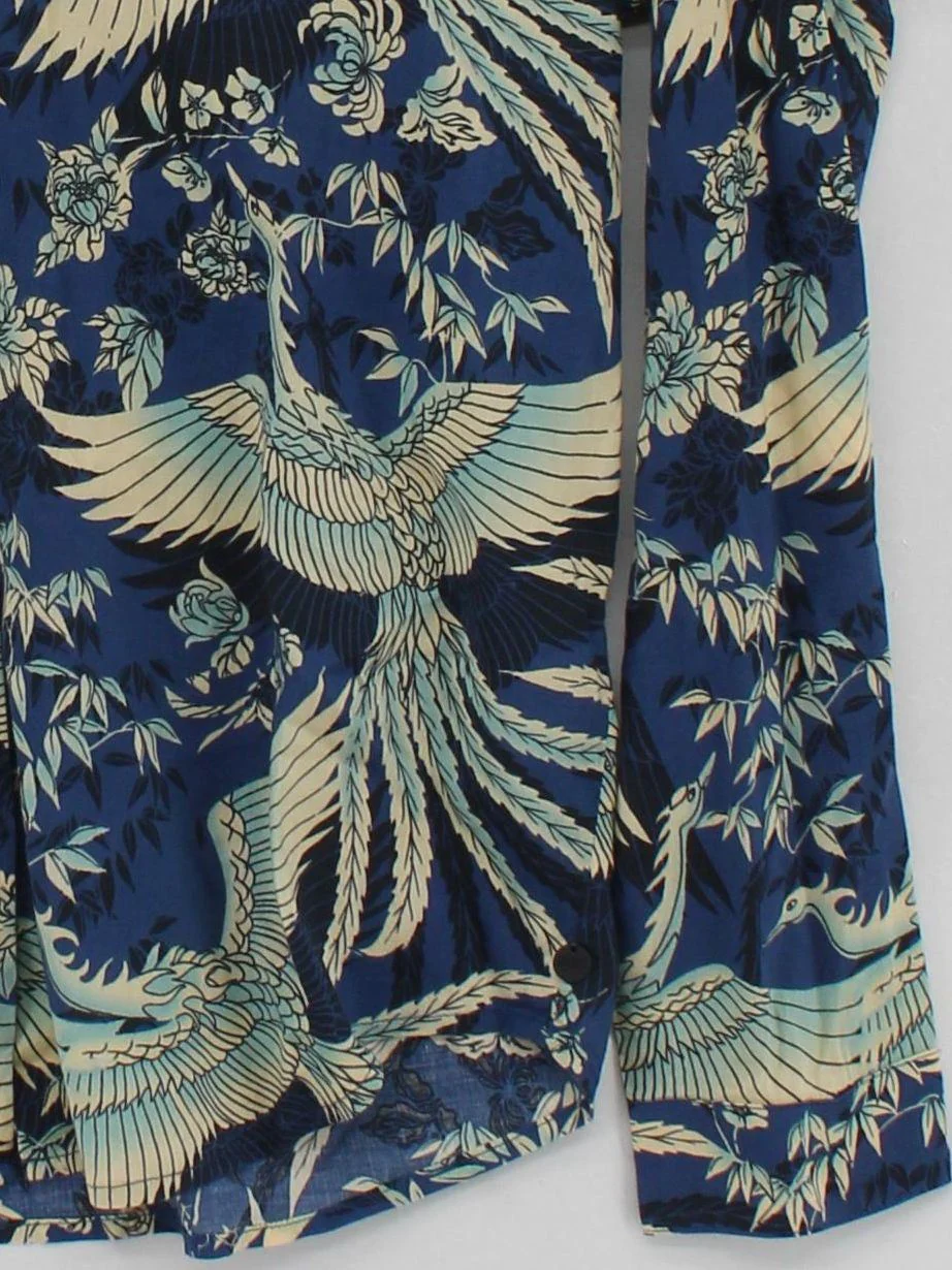 Scotch & Soda Men's Shirt M Blue Floral Cotton with Viscose Basic - Image 4