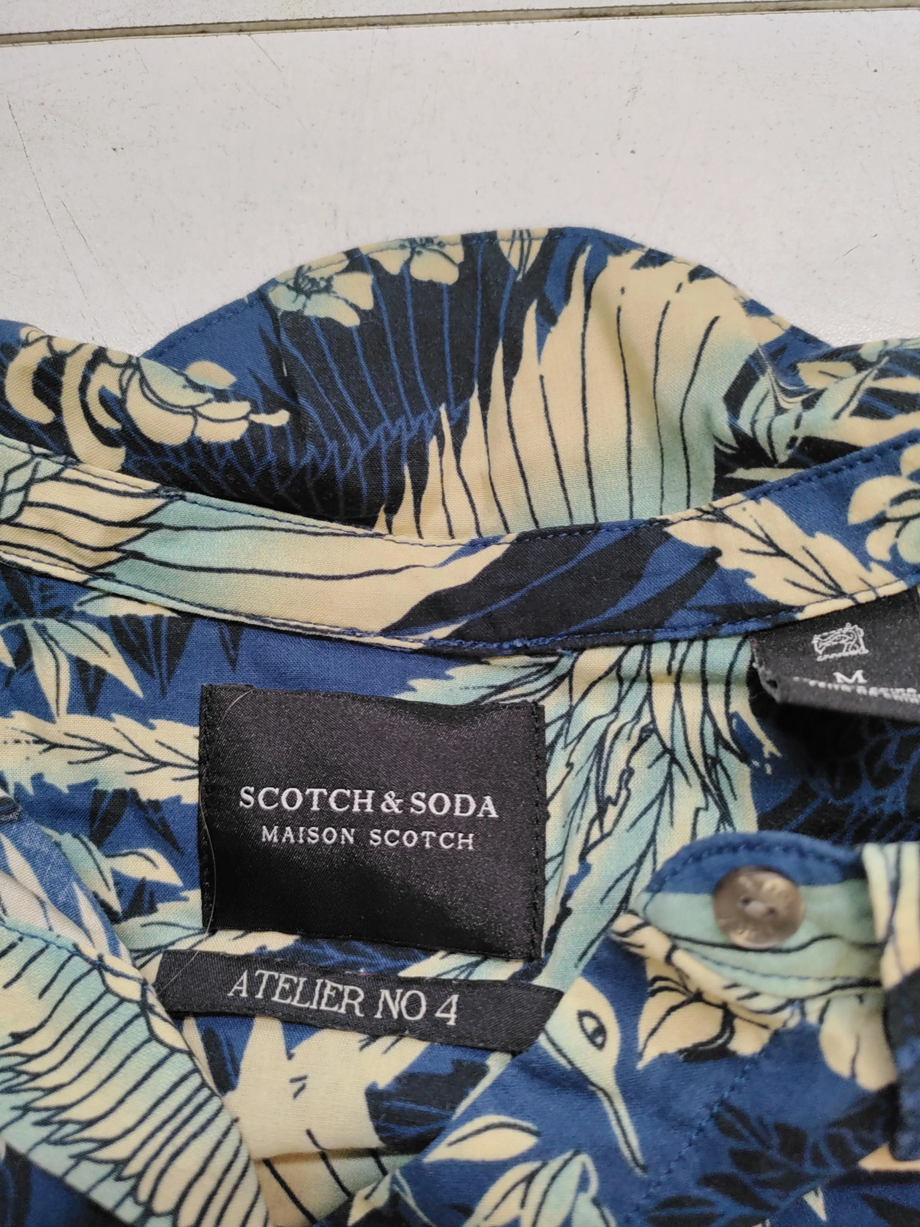 Scotch & Soda Men's Shirt M Blue Floral Cotton with Viscose Basic - Image 5
