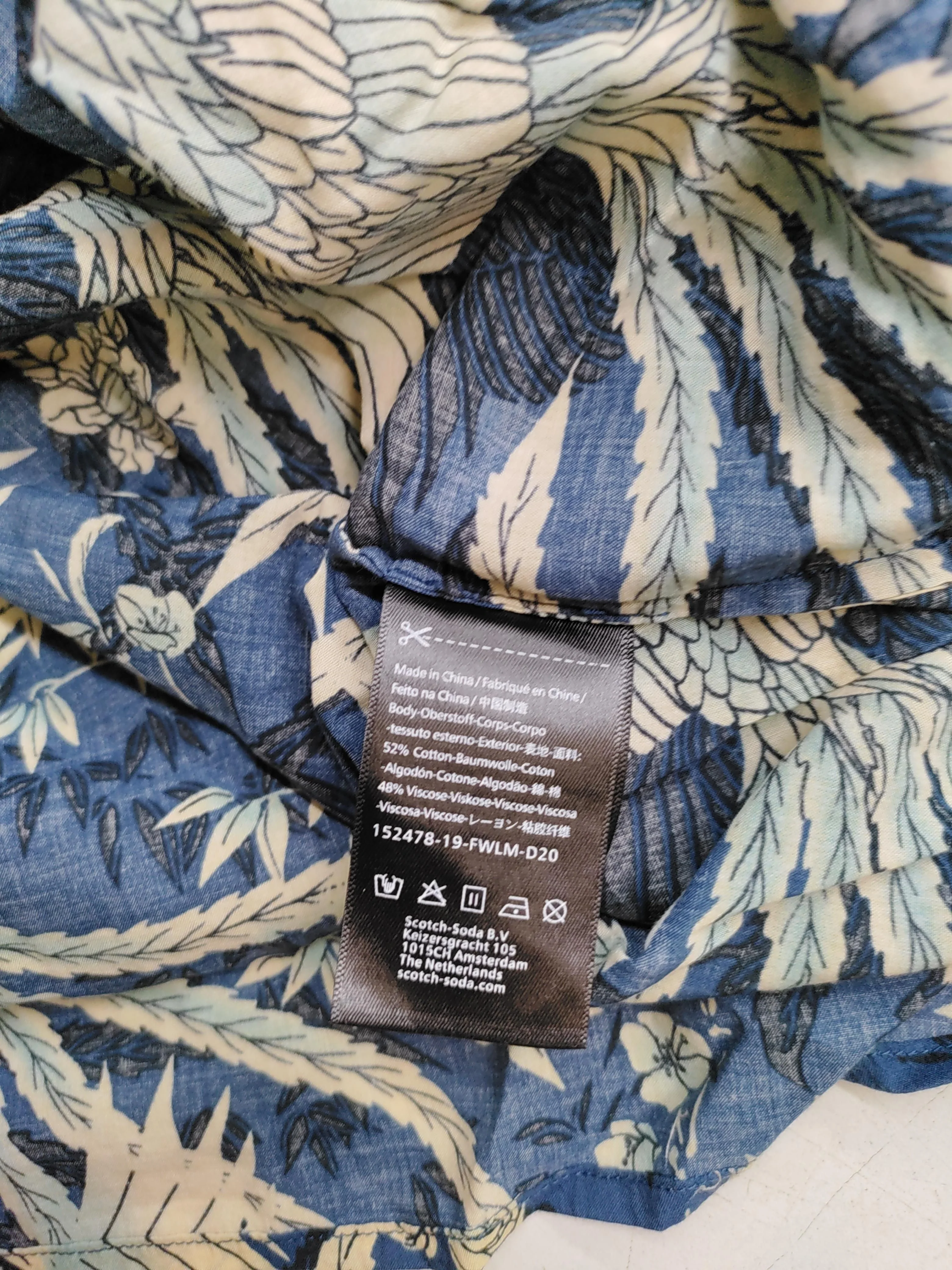 Scotch & Soda Men's Shirt M Blue Floral Cotton with Viscose Basic - Image 6