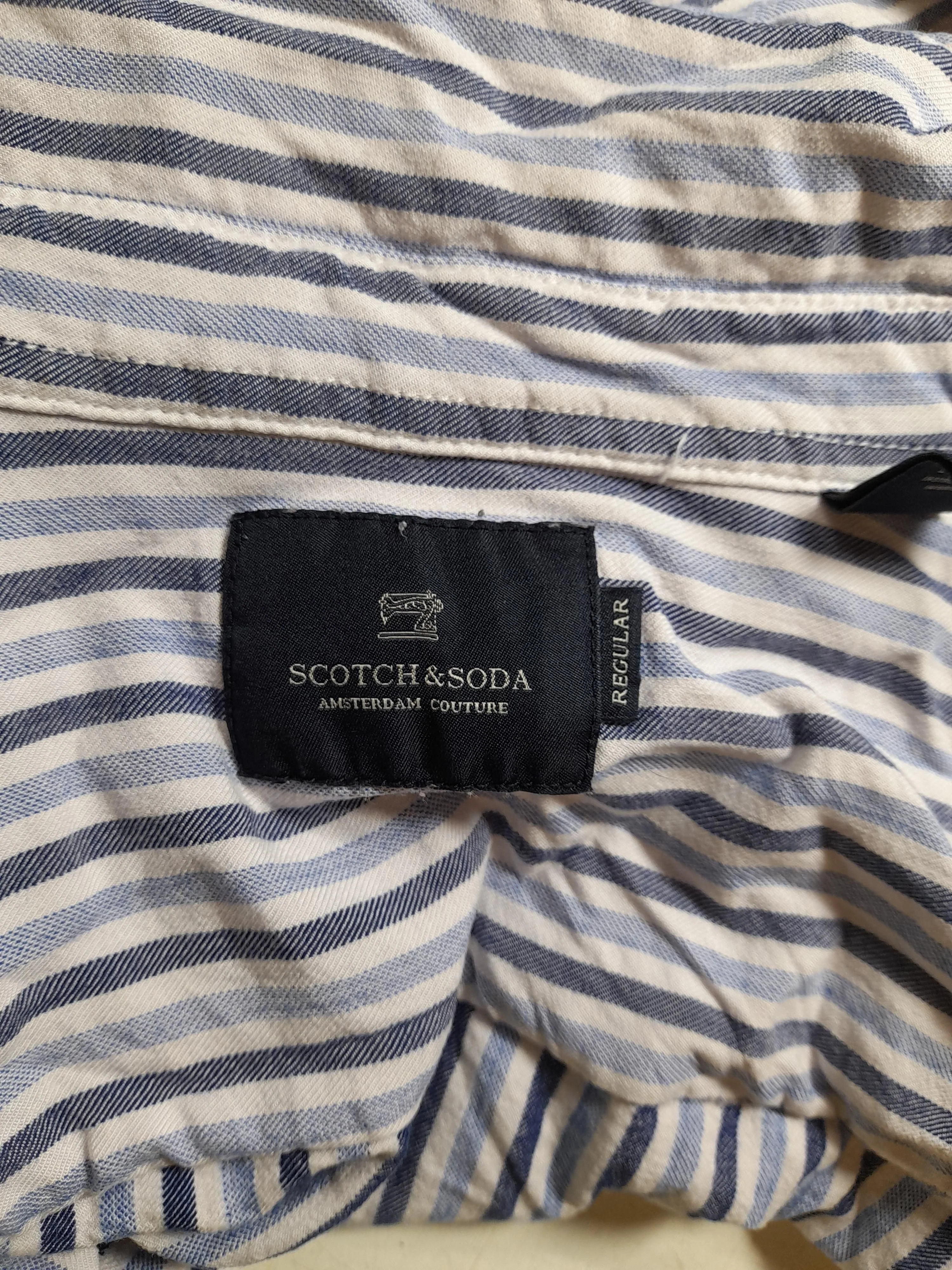 Scotch & Soda Men's Shirt M Blue Striped 100% Viscose Basic - Image 5