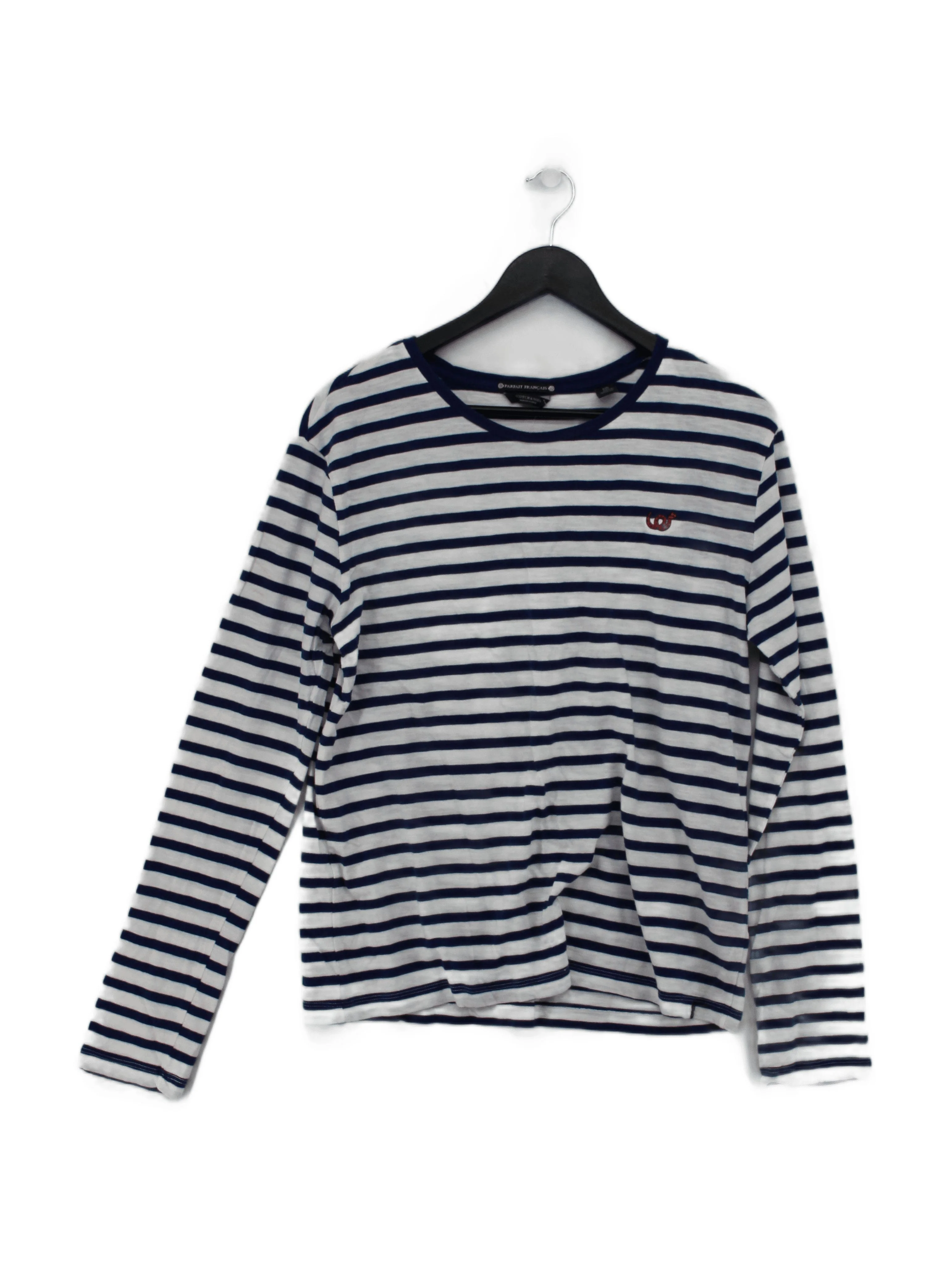 Scotch & Soda Men's T-Shirt L Blue Striped 100% Cotton Basic