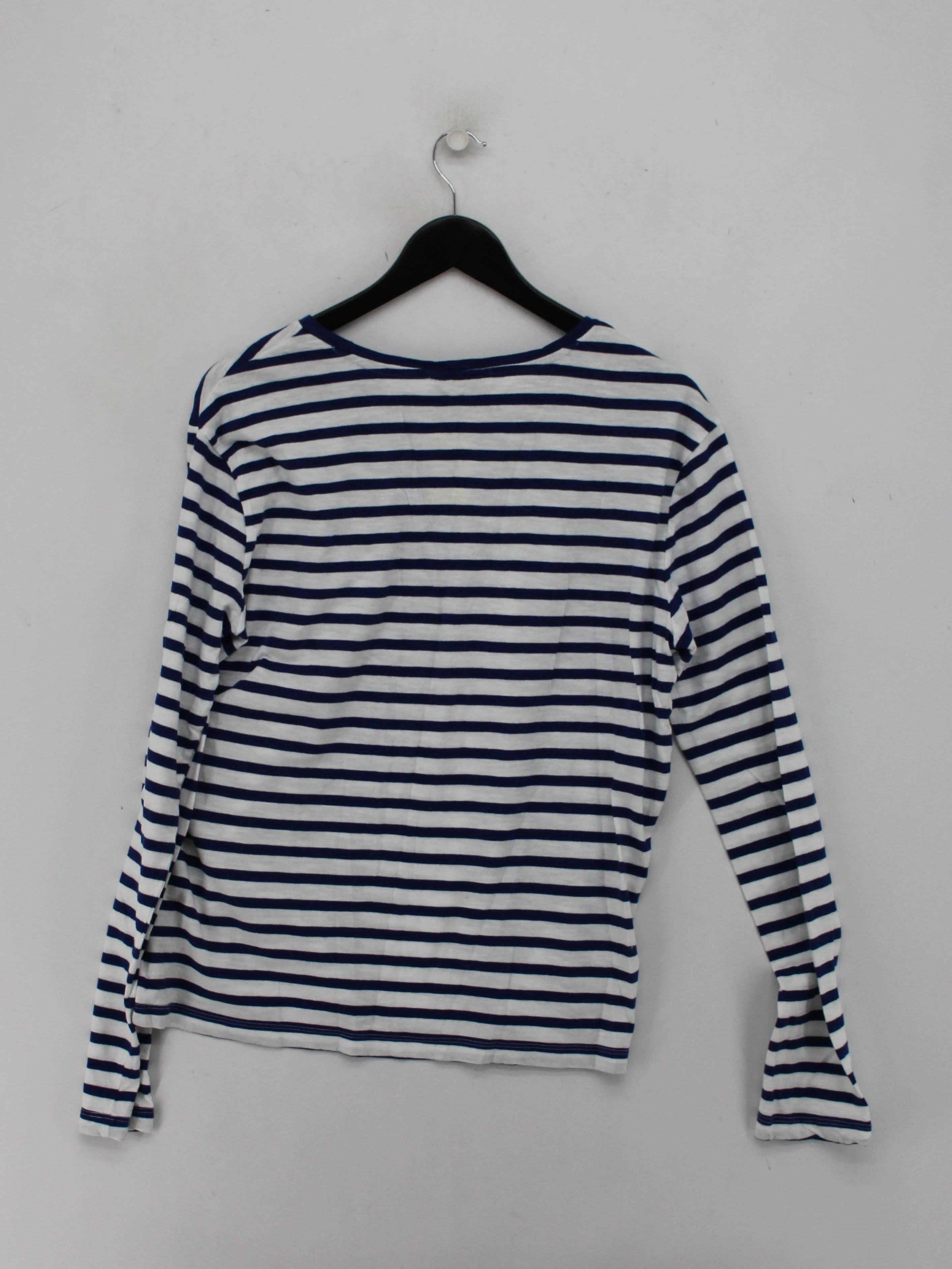 Scotch & Soda Men's T-Shirt L Blue Striped 100% Cotton Basic - Image 2