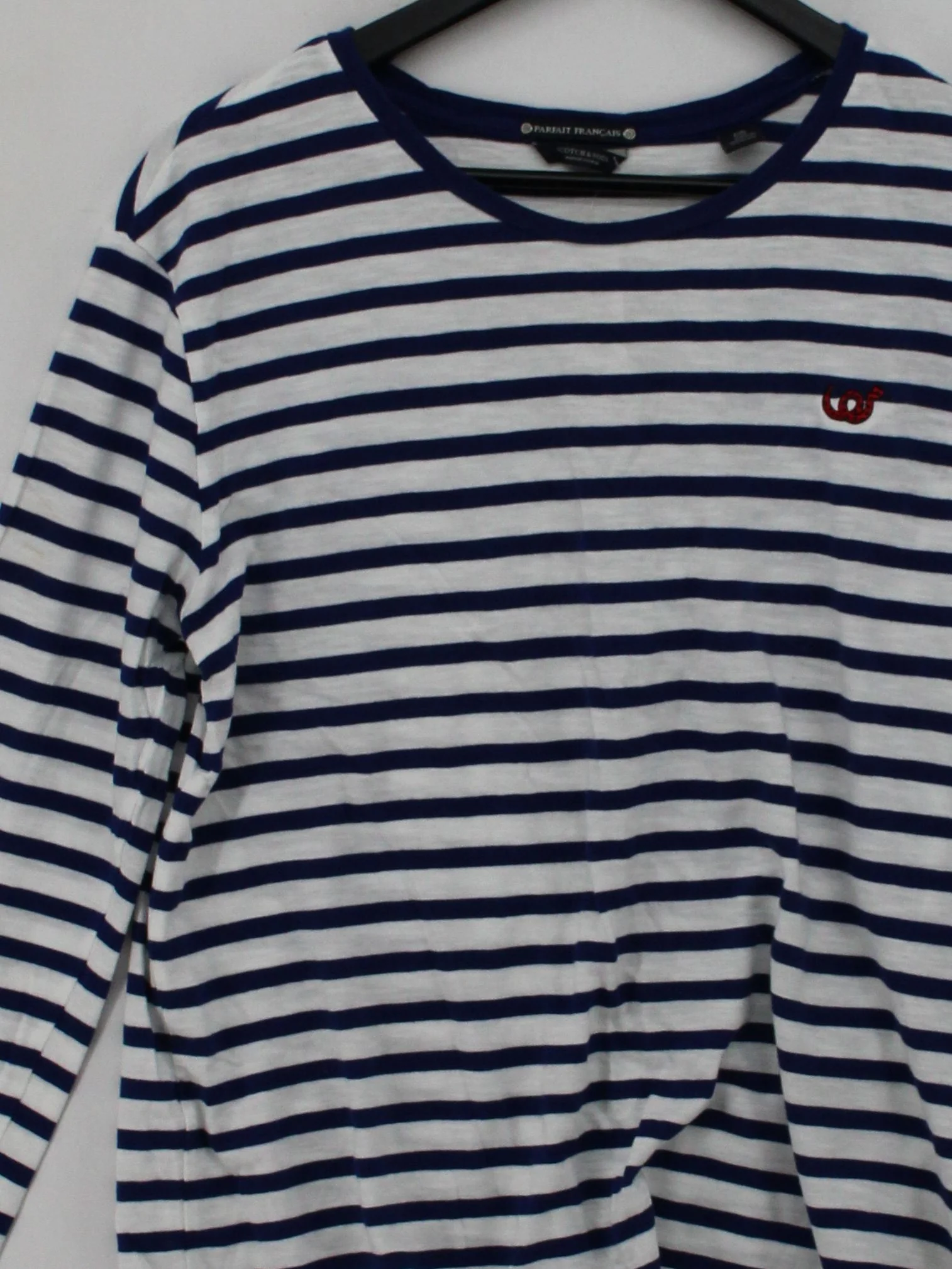 Scotch & Soda Men's T-Shirt L Blue Striped 100% Cotton Basic - Image 3