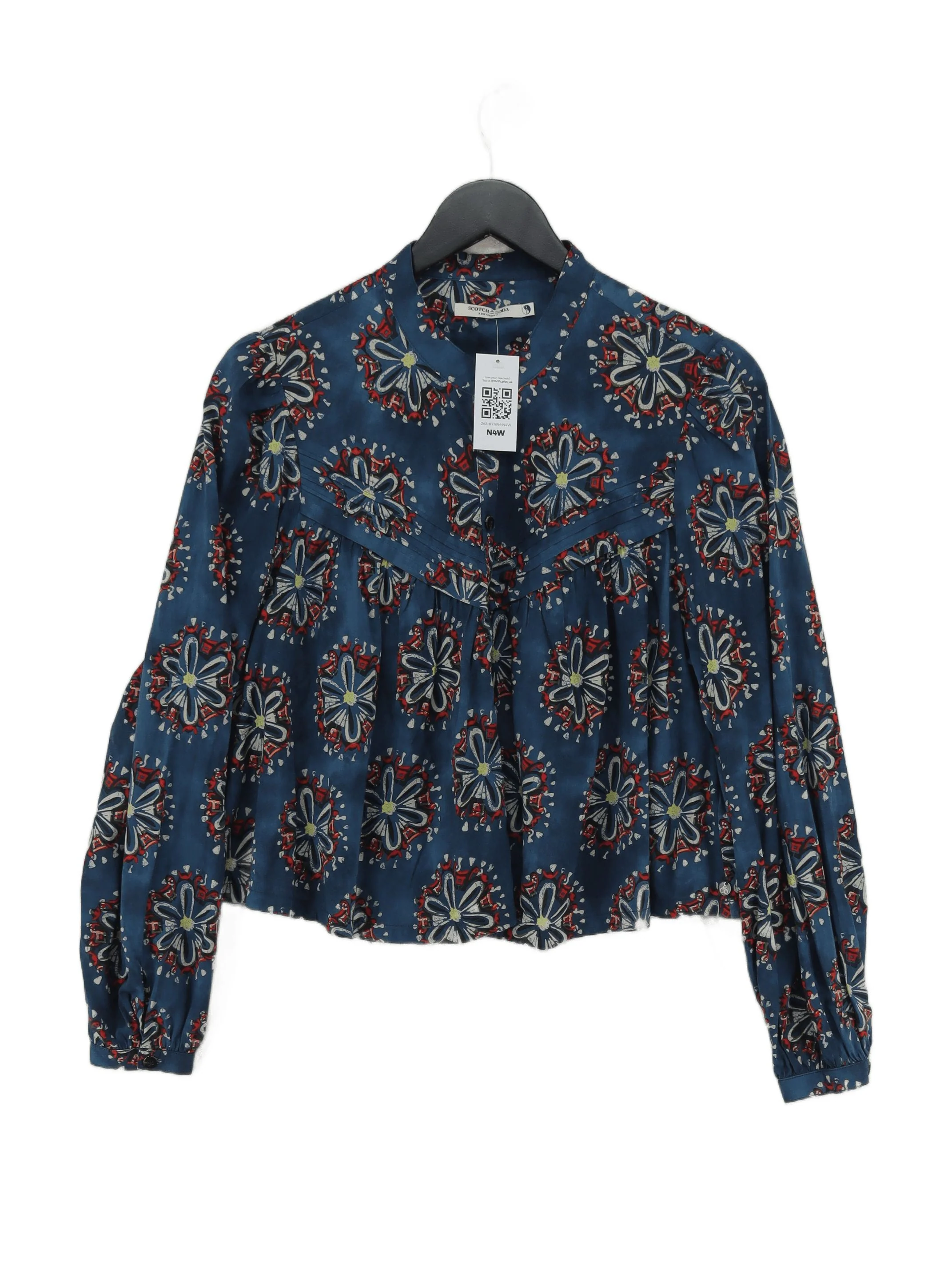 Scotch & Soda Women's Blouse S Blue Cotton with Viscose Basic
