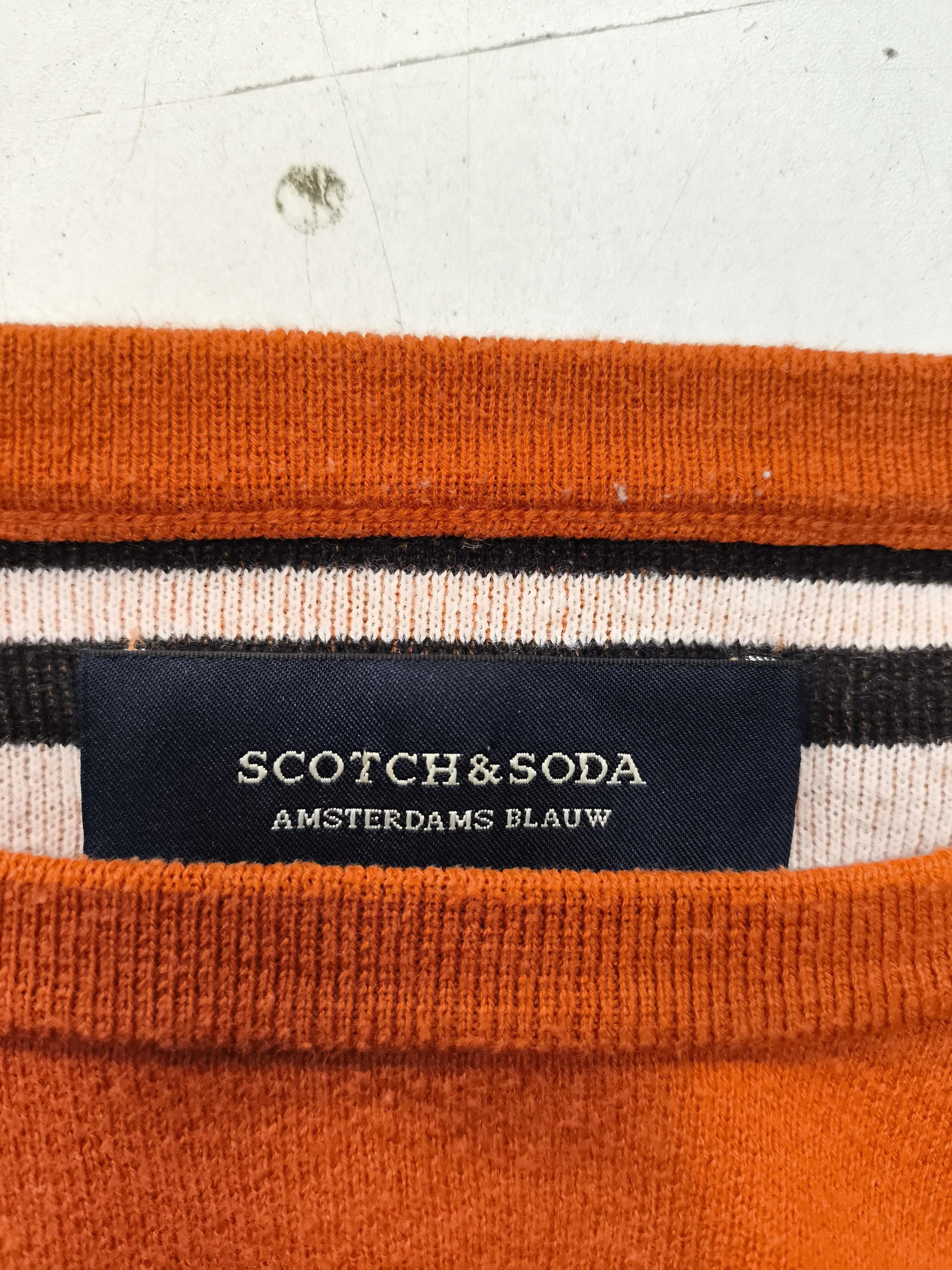 Scotch & Soda Women's Jumper M Orange Cotton with Polyester Crew Neck Pullover - Image 5
