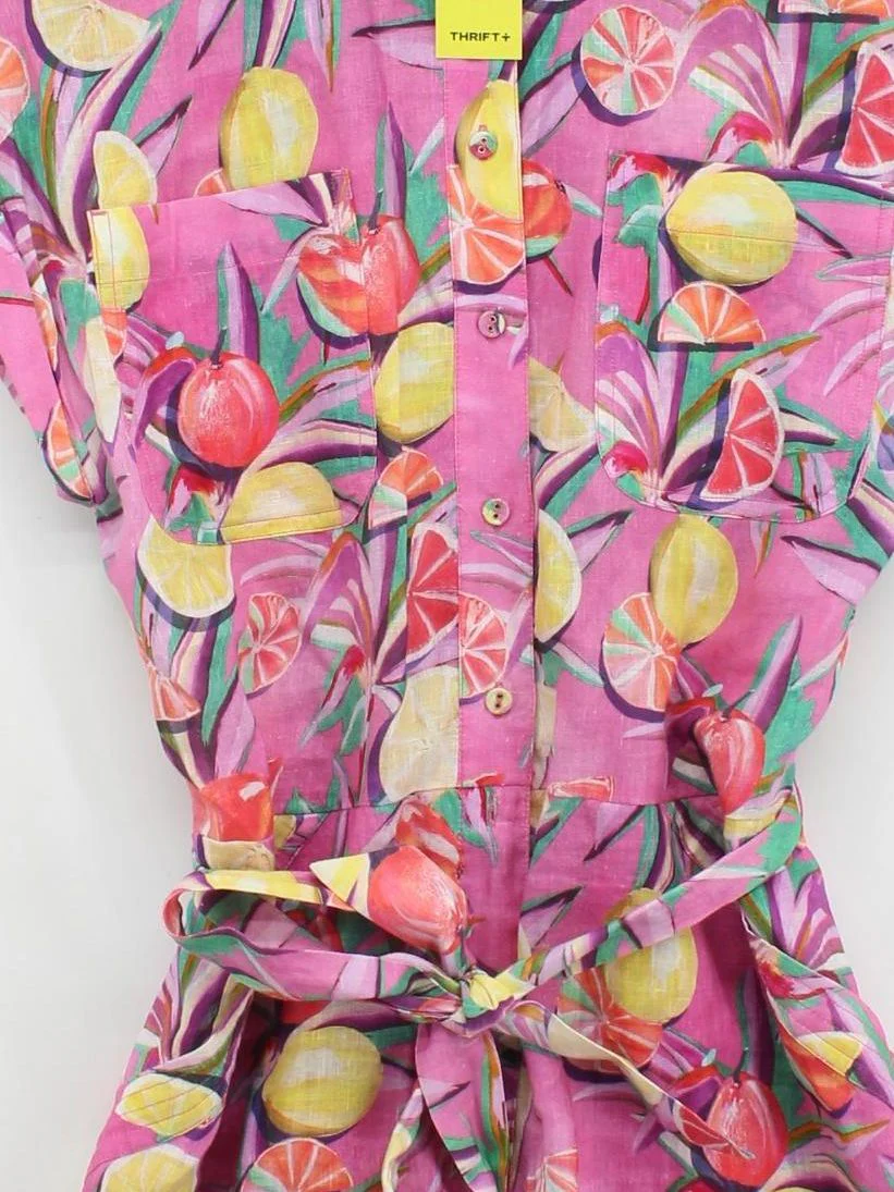 Scotch & Soda Women's Playsuit UK 10 Pink 100% Linen Playsuit - Image 3