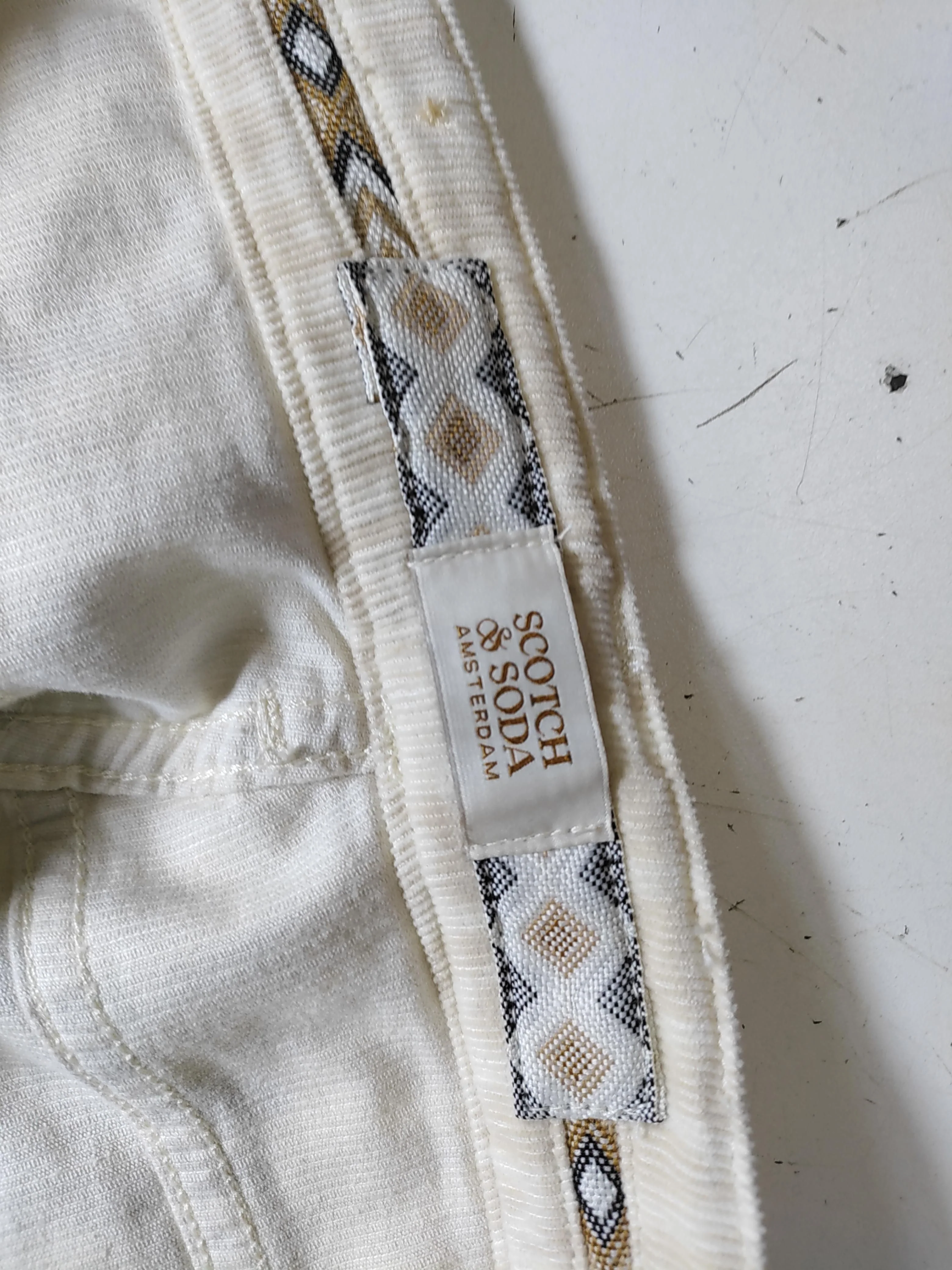 Scotch & Soda Women's Trousers W 27 in Cream 100% Cotton Tapered Chino - Image 7