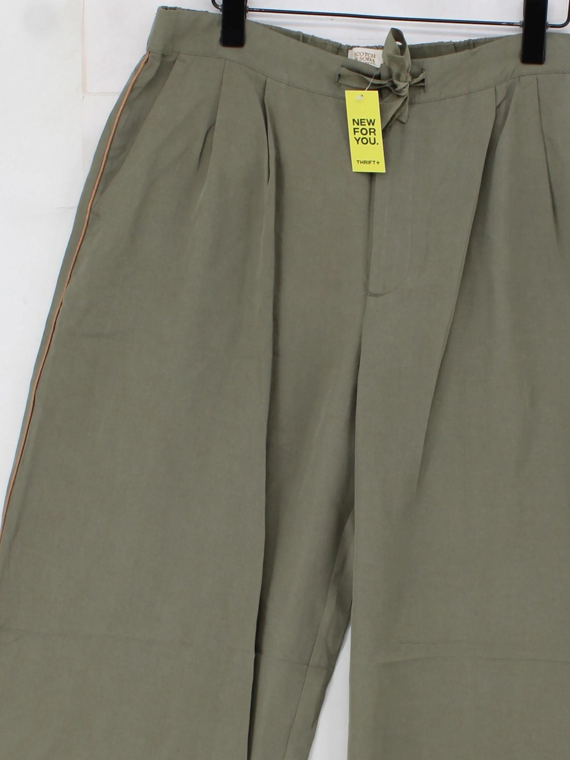 Scotch & Soda Women's Trousers XL Green 100% Lyocell Modal Wide-Leg Sweatpants - Image 3