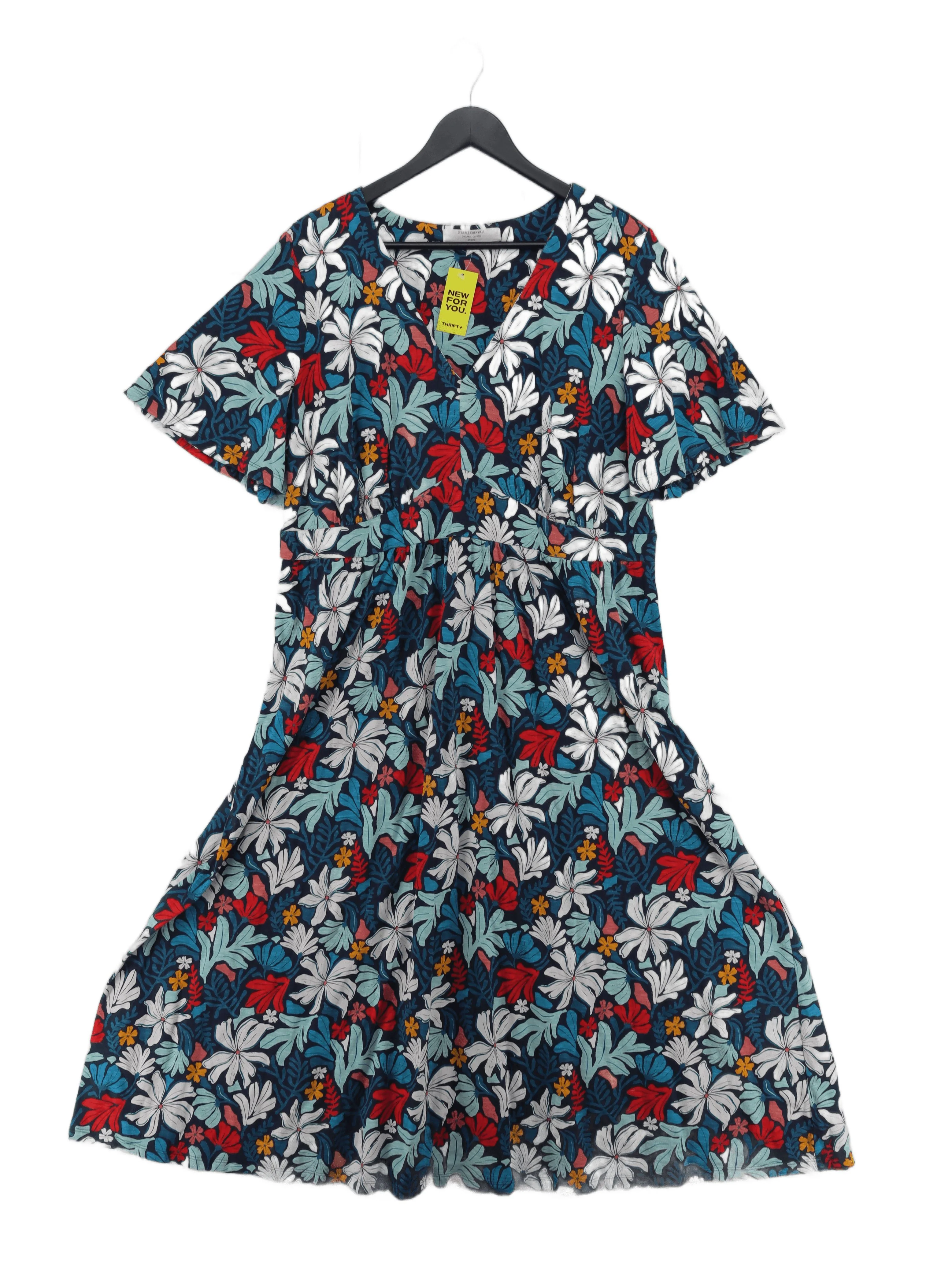 SEASALT CORNWALL A-Line Midi Dress UK20 in Blue