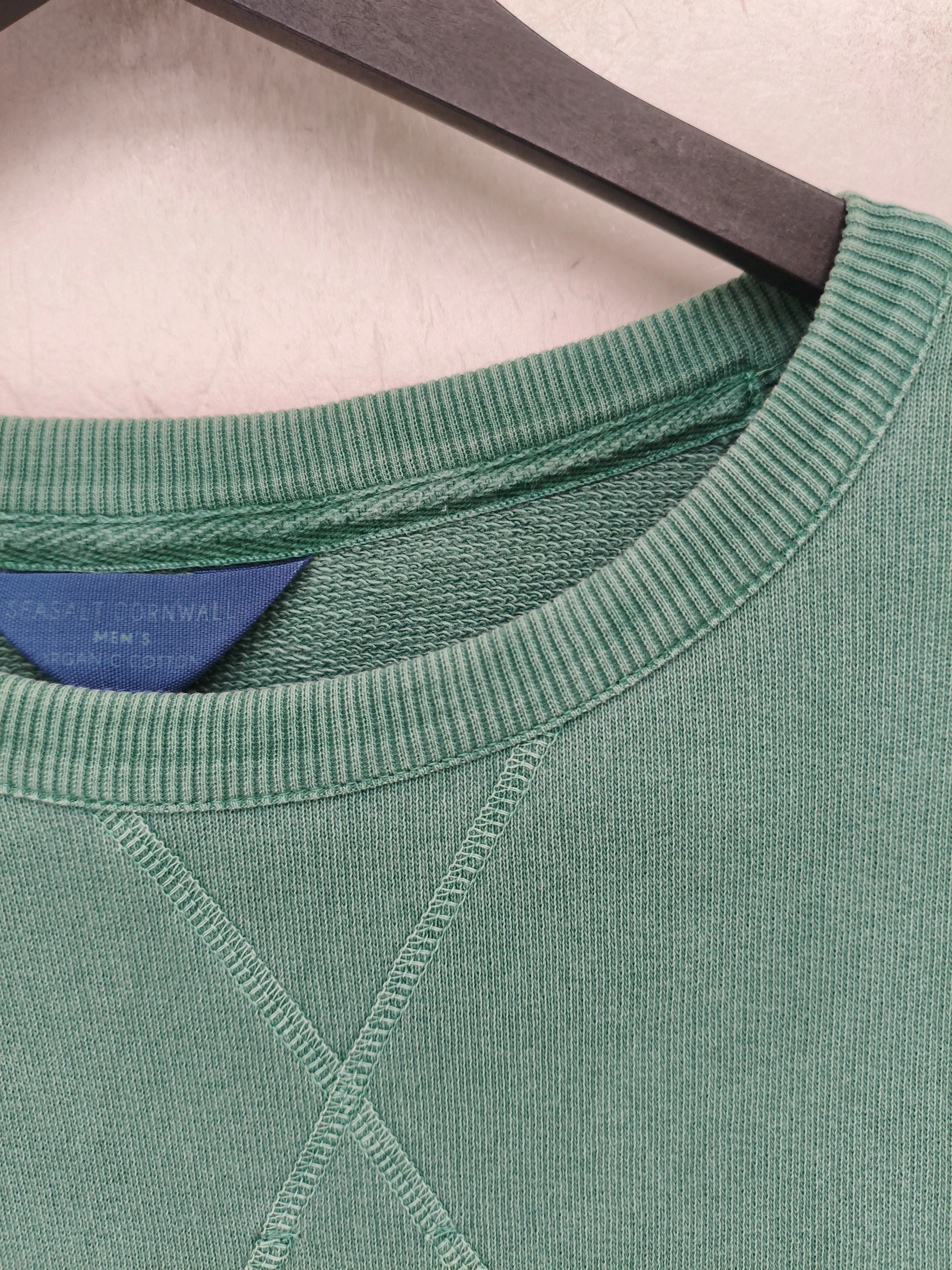 SEASALT CORNWALL Men's Hoodie M Green 100% Cotton Pullover - Image 5