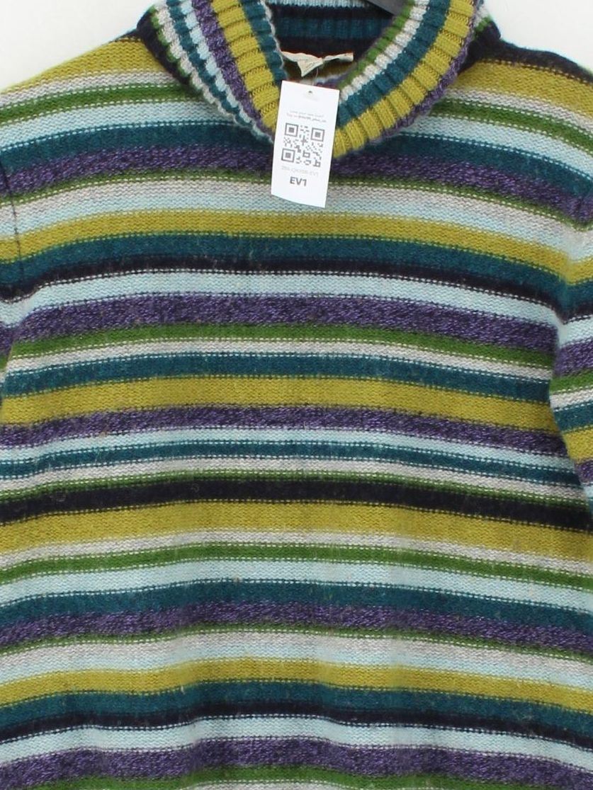 SEASALT CORNWALL Men's Jumper M Multi Striped Wool with Nylon Roll Neck Pullover - Image 3