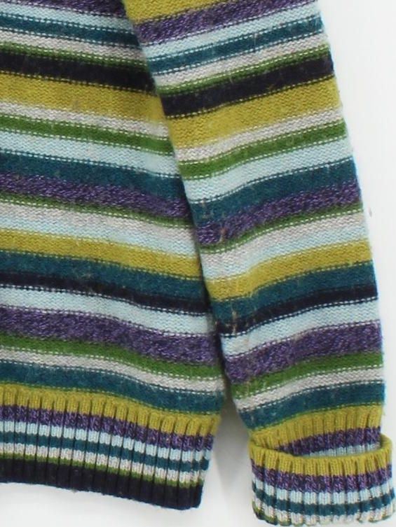 SEASALT CORNWALL Men's Jumper M Multi Striped Wool with Nylon Roll Neck Pullover - Image 4
