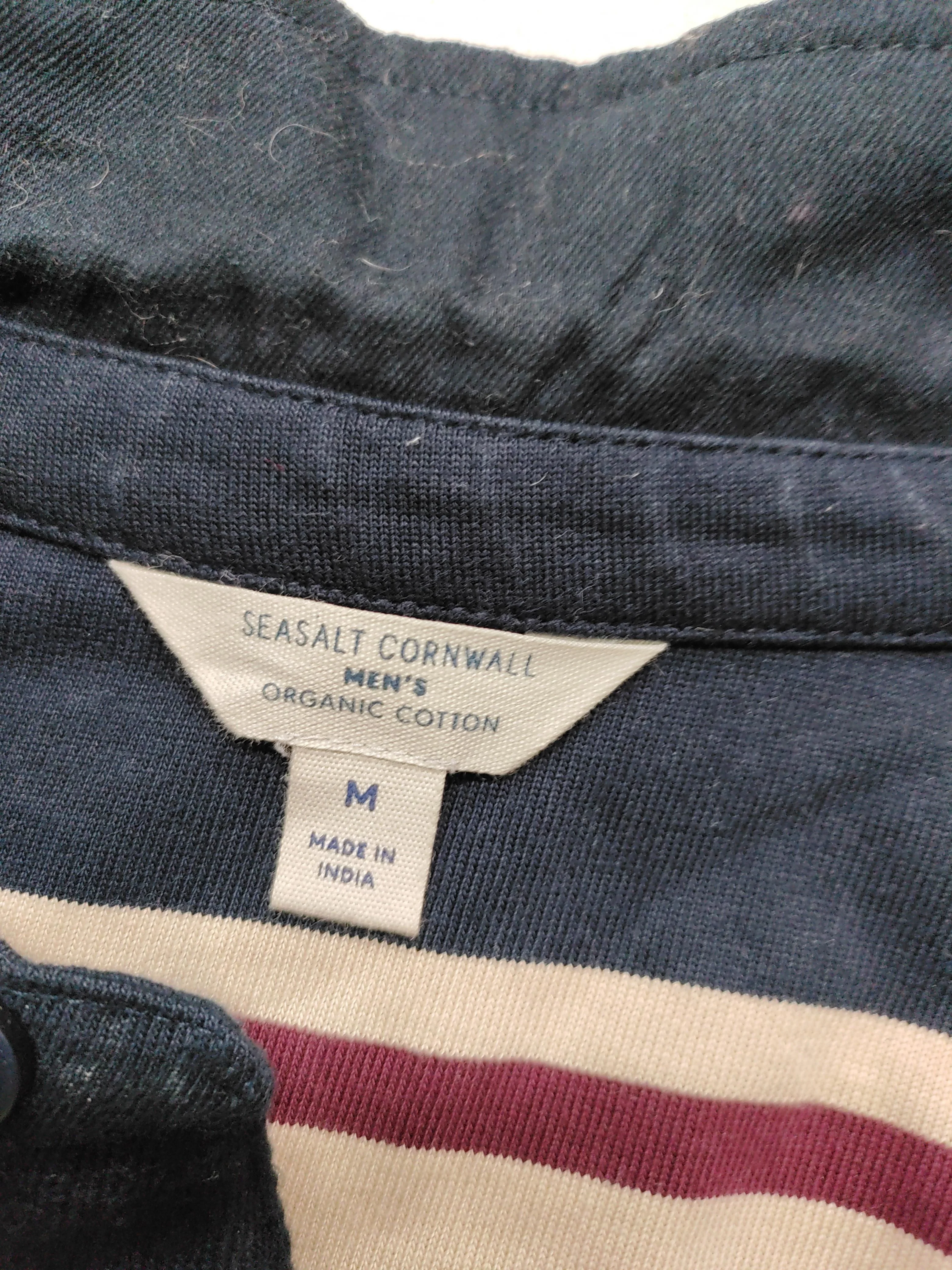 SEASALT CORNWALL Men's Polo M Multi Striped 100% Cotton Basic - Image 8