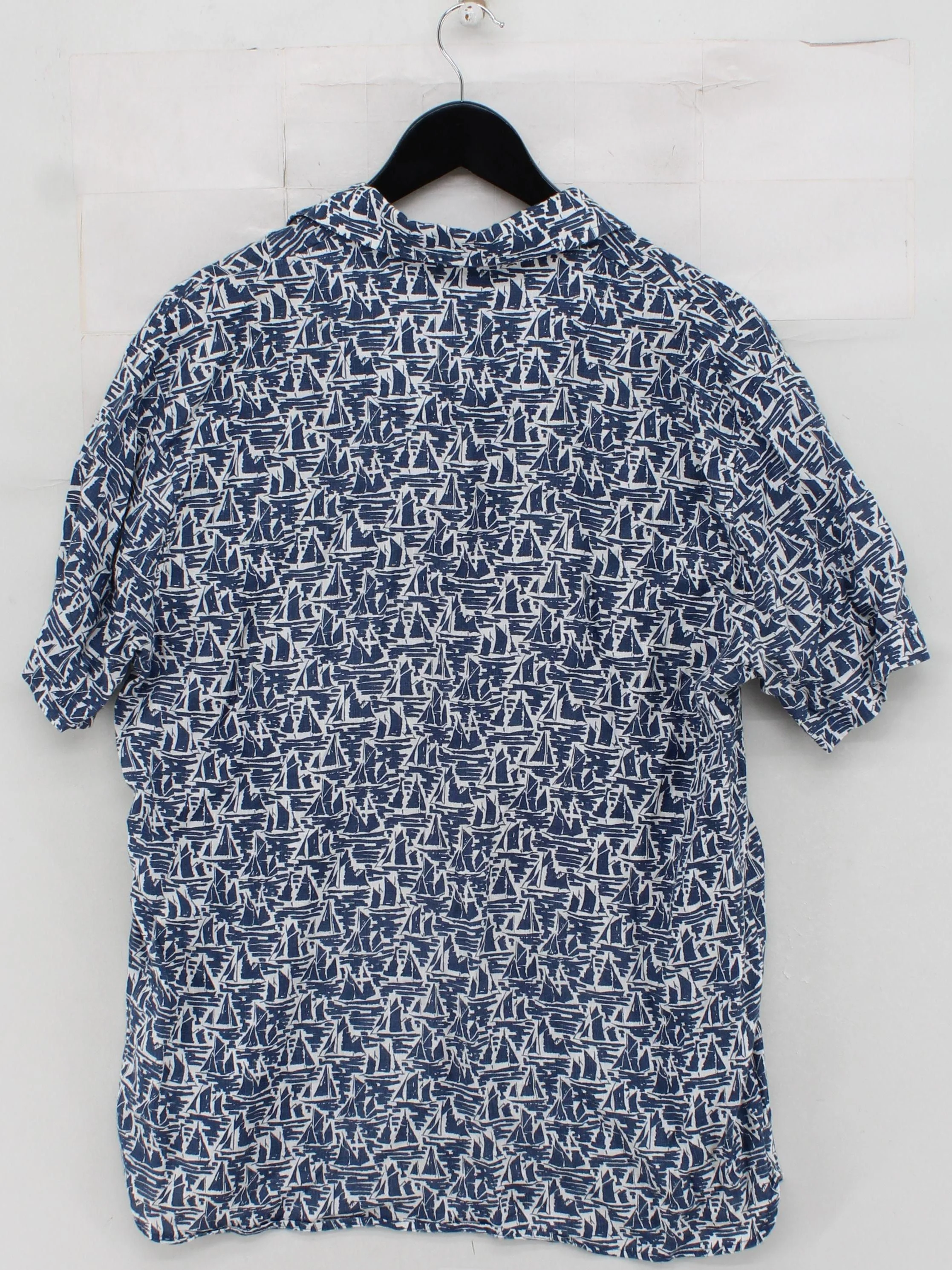SEASALT CORNWALL Men's Shirt M Blue Graphic 100% Linen Basic - Image 2