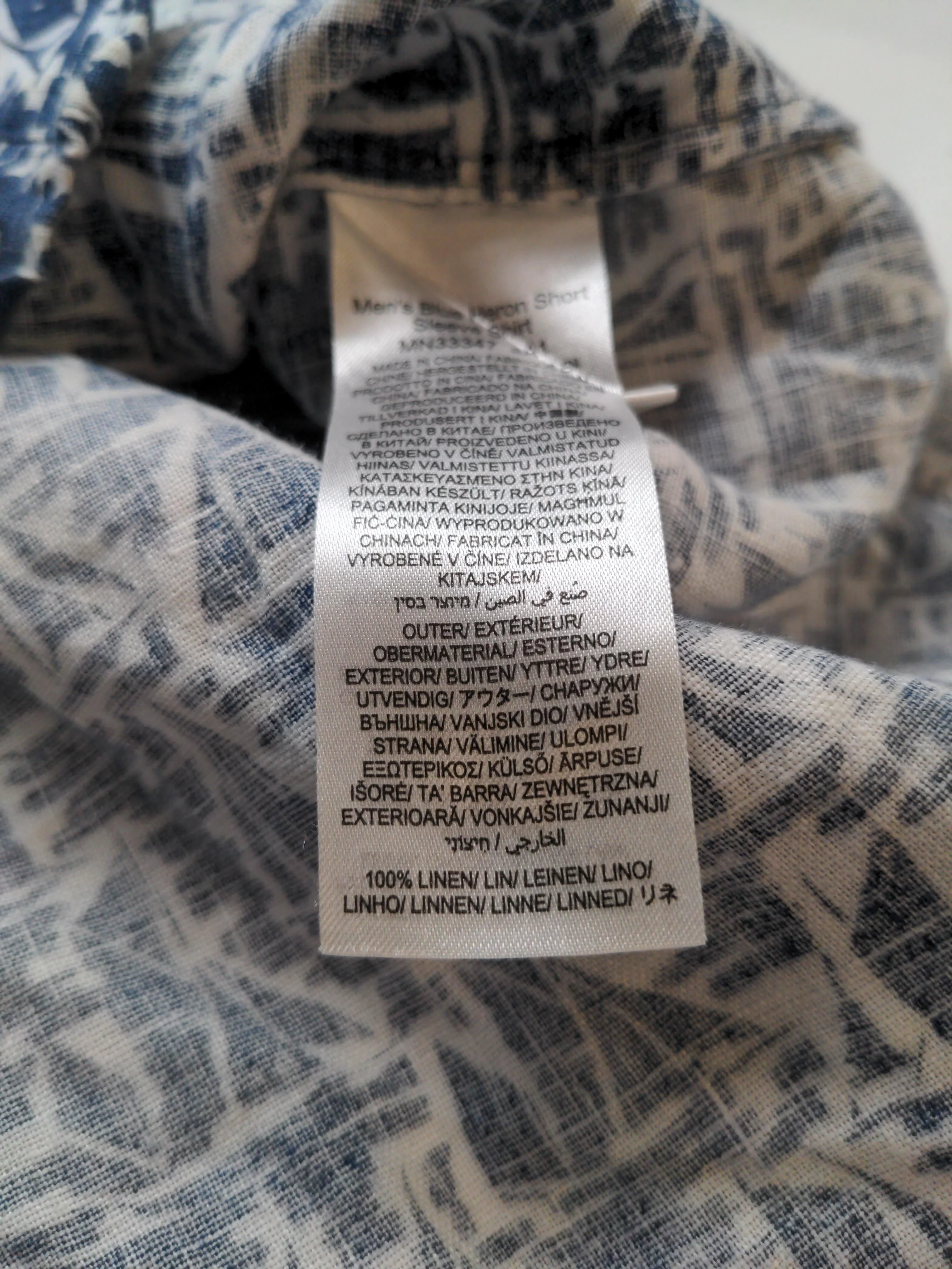 SEASALT CORNWALL Men's Shirt M Blue Graphic 100% Linen Basic - Image 7