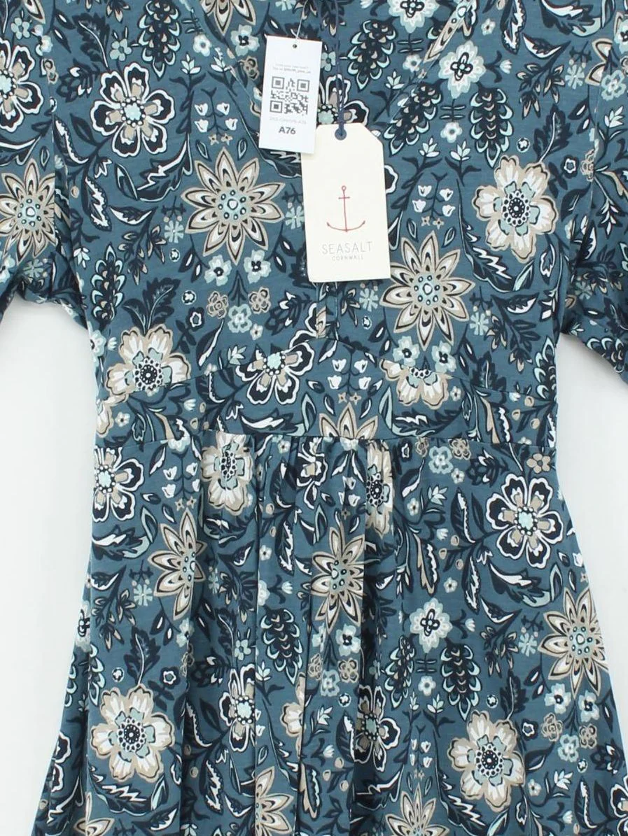 SEASALT CORNWALL Shirt Midi Dress UK12 in Blue - Image 3