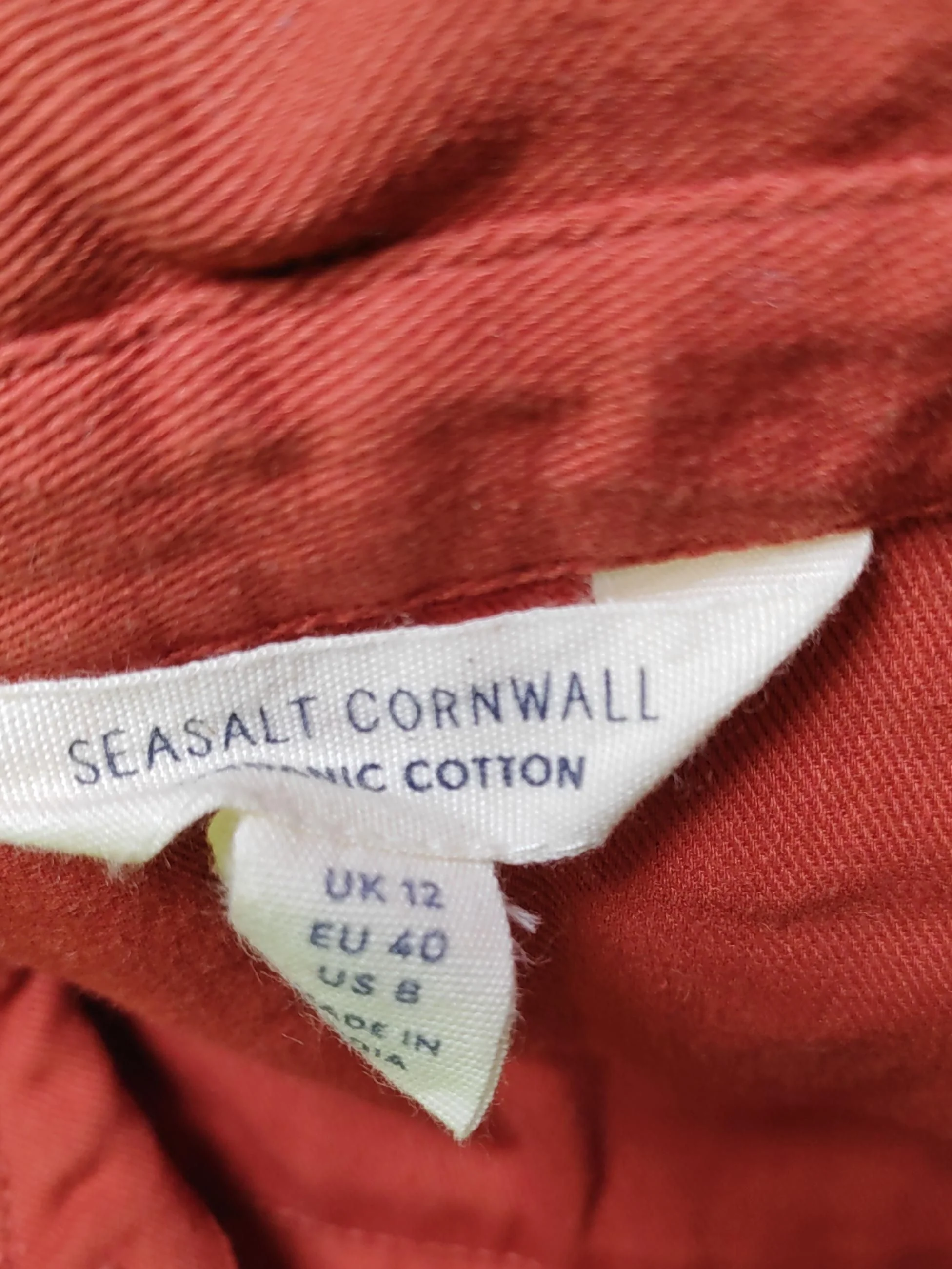 SEASALT CORNWALL Shirt Midi Dress UK12 in Red - Image 5