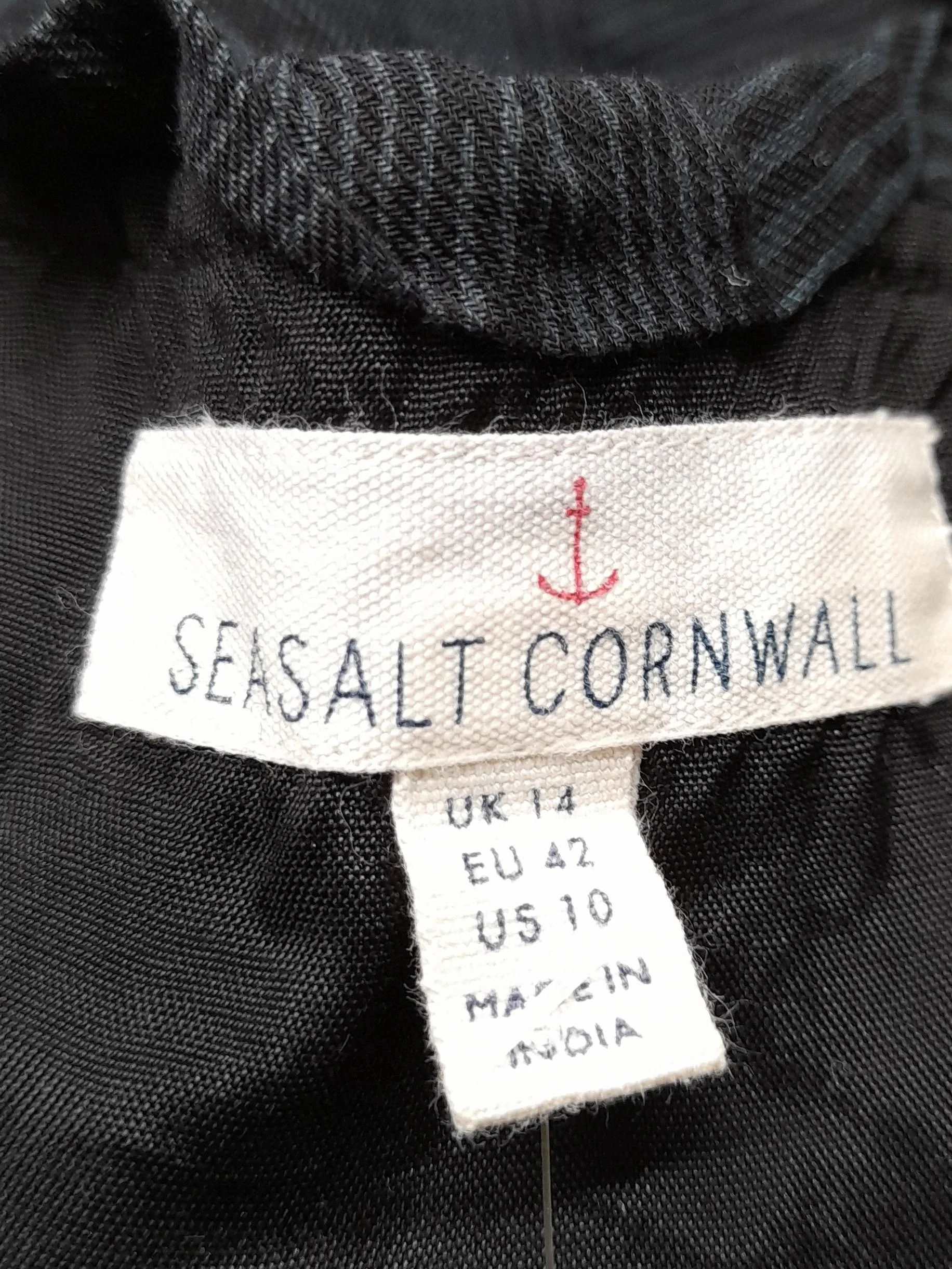 SEASALT CORNWALL Shirt Midi Dress UK14 in Black - Image 5