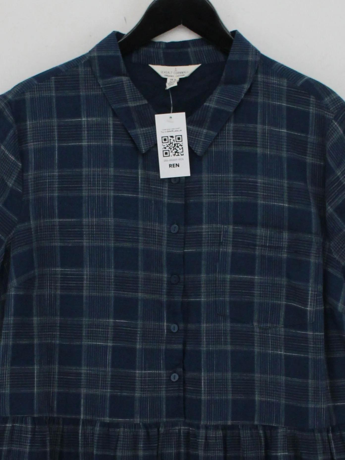 SEASALT CORNWALL Shirt Midi Dress UK14 in Blue - Image 3