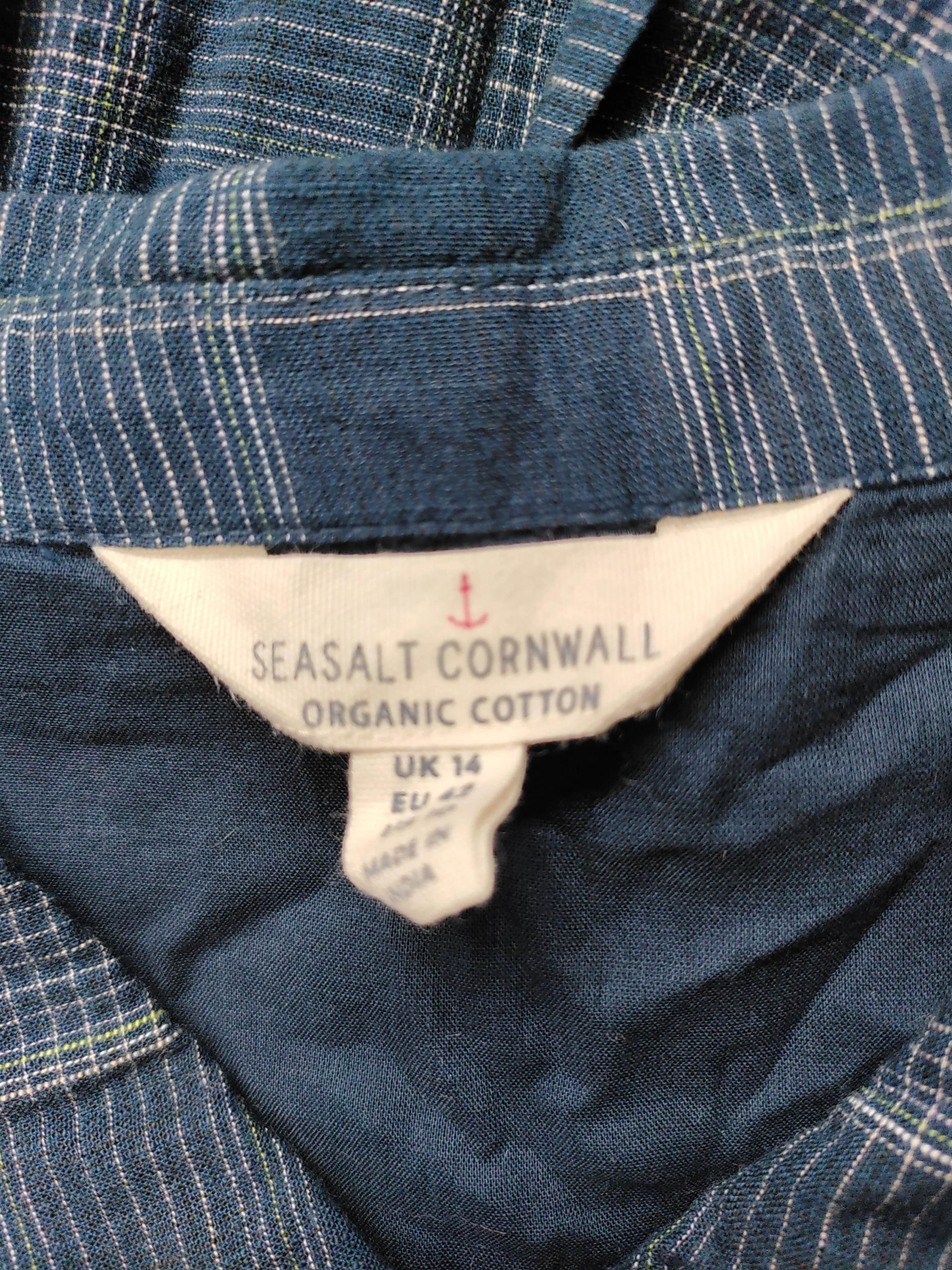 SEASALT CORNWALL Shirt Midi Dress UK14 in Blue - Image 5