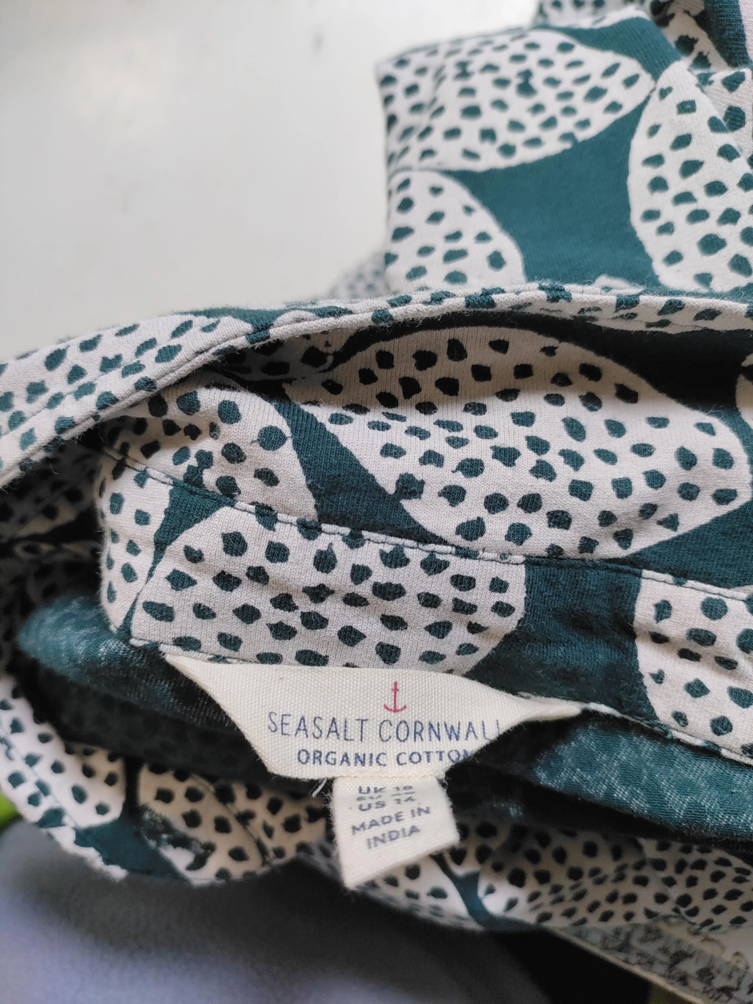 SEASALT CORNWALL Shirt Mini Dress UK14 in Green - Image 5