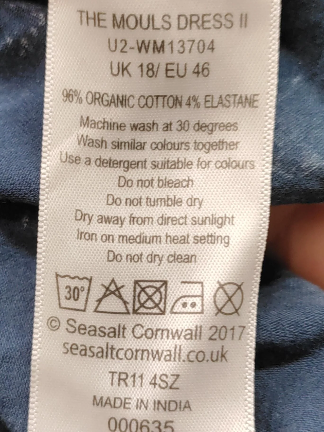 SEASALT CORNWALL Skater Midi Dress UK18 in Blue - Image 6