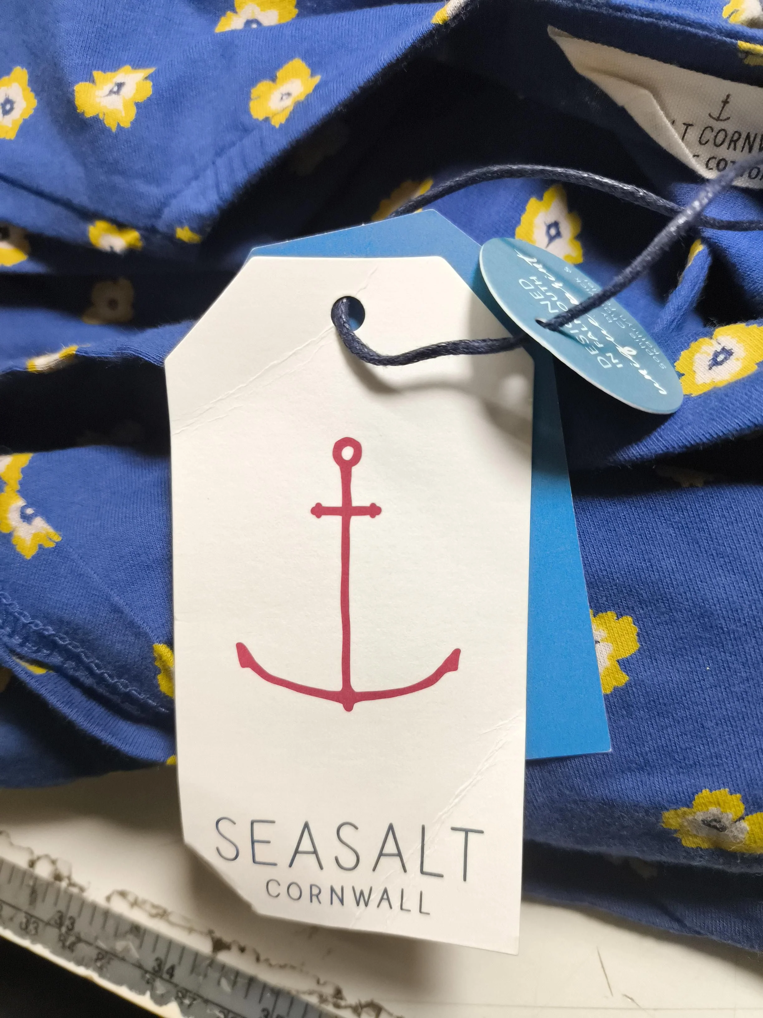 SEASALT CORNWALL Skater Mini Dress UK14 in Blue - Image 5