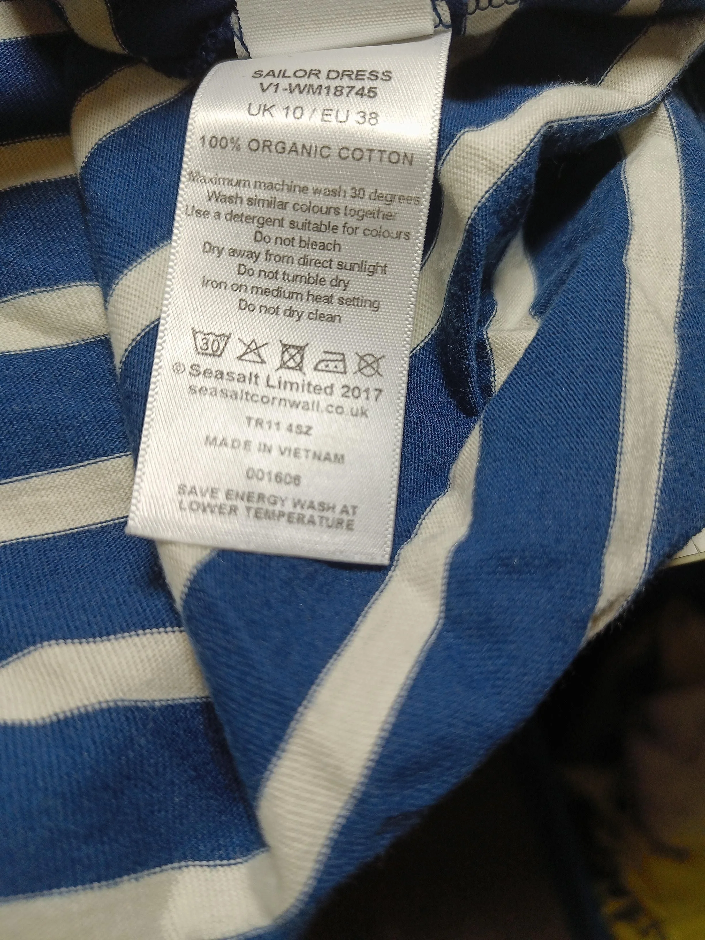 SEASALT CORNWALL T-Shirt Midi Dress UK10 in Blue - Image 6