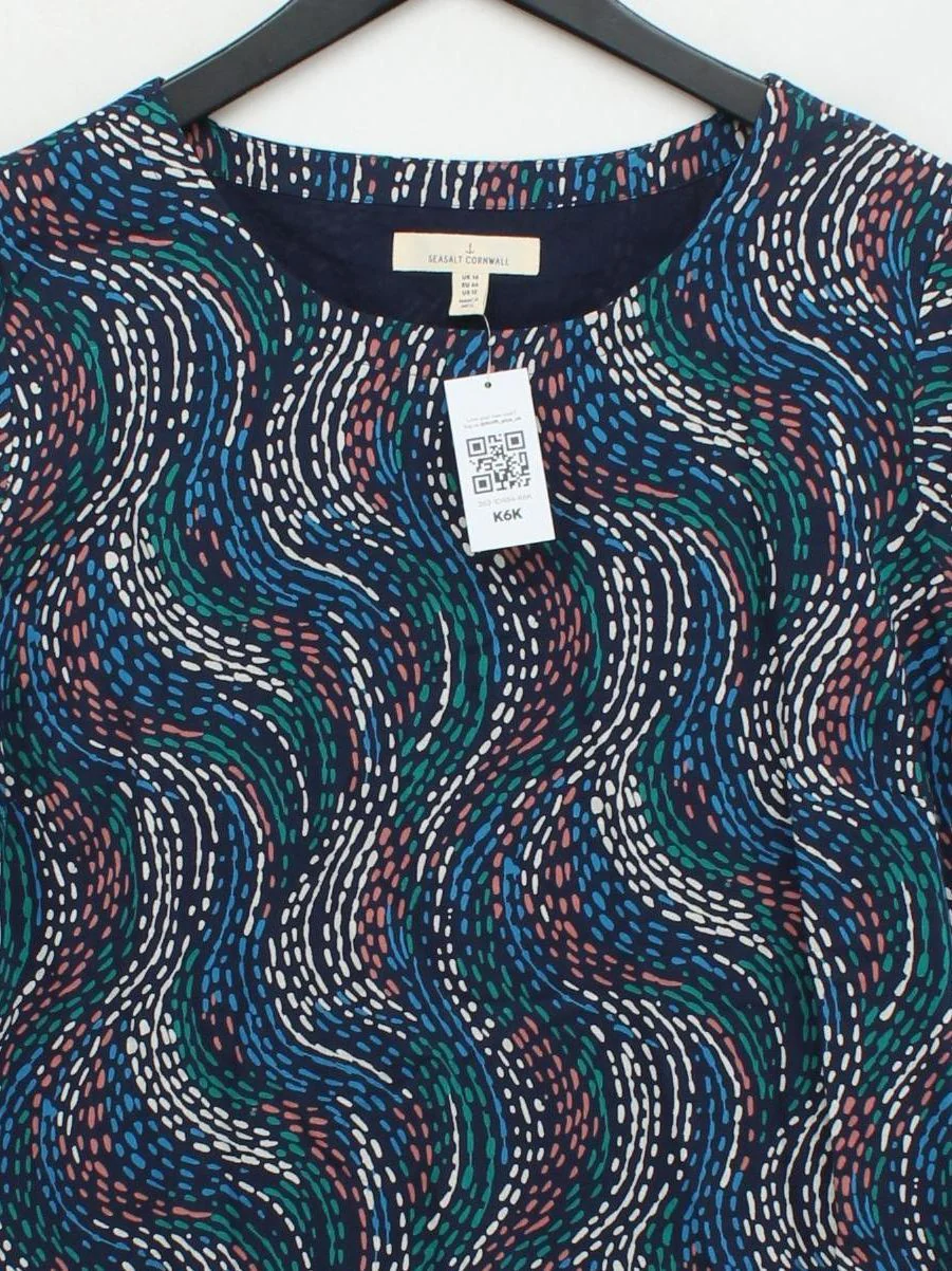 SEASALT CORNWALL T-Shirt Midi Dress UK16 in Blue - Image 3