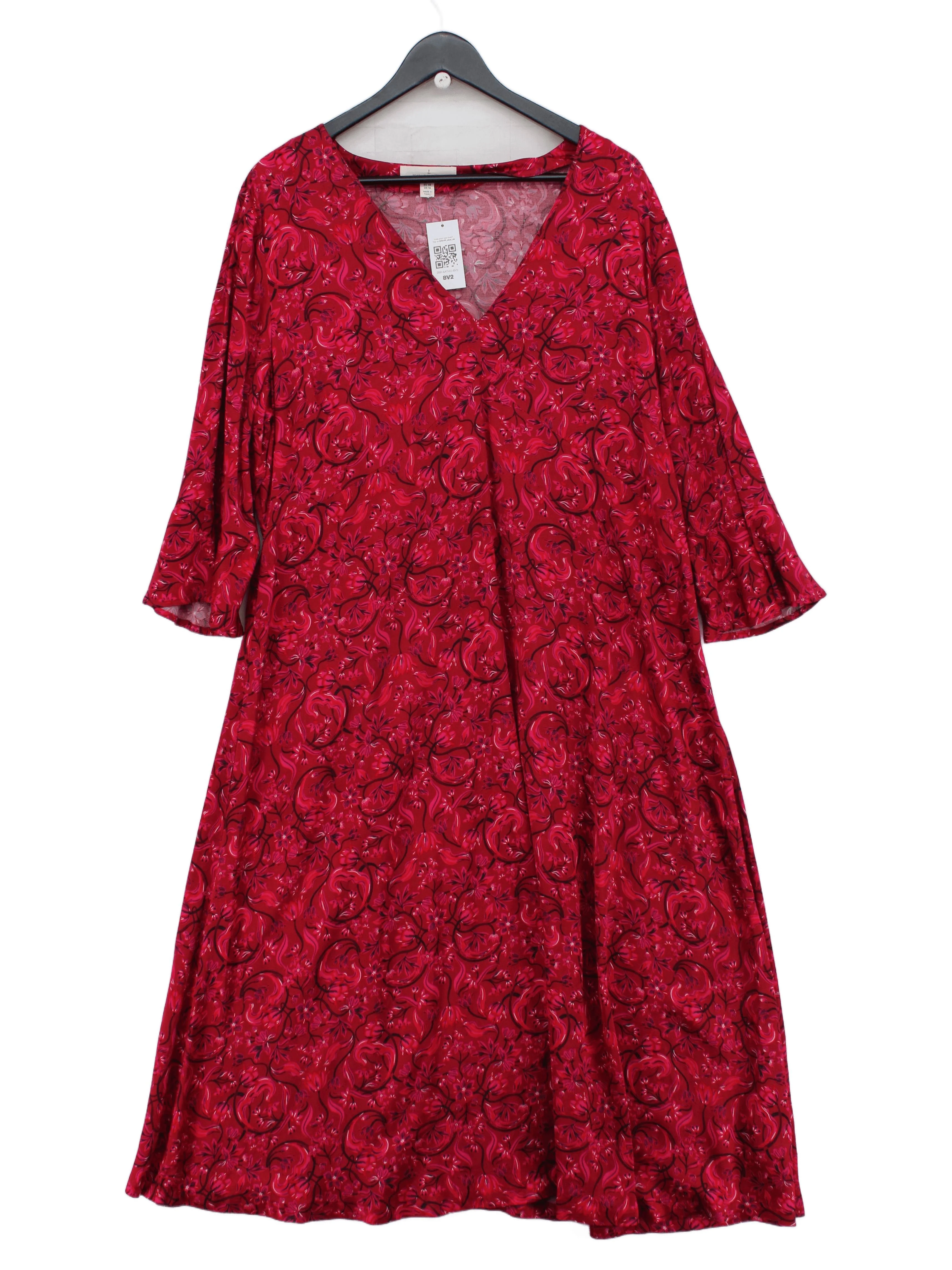 SEASALT CORNWALL T-Shirt Midi Dress UK20 in Red