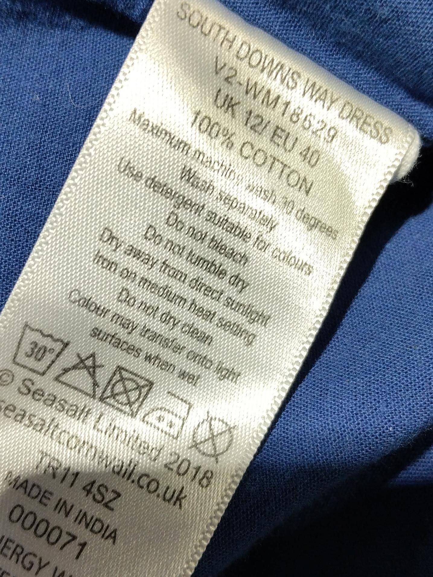 SEASALT CORNWALL T-Shirt Mini Dress UK12 in Blue - Image 6