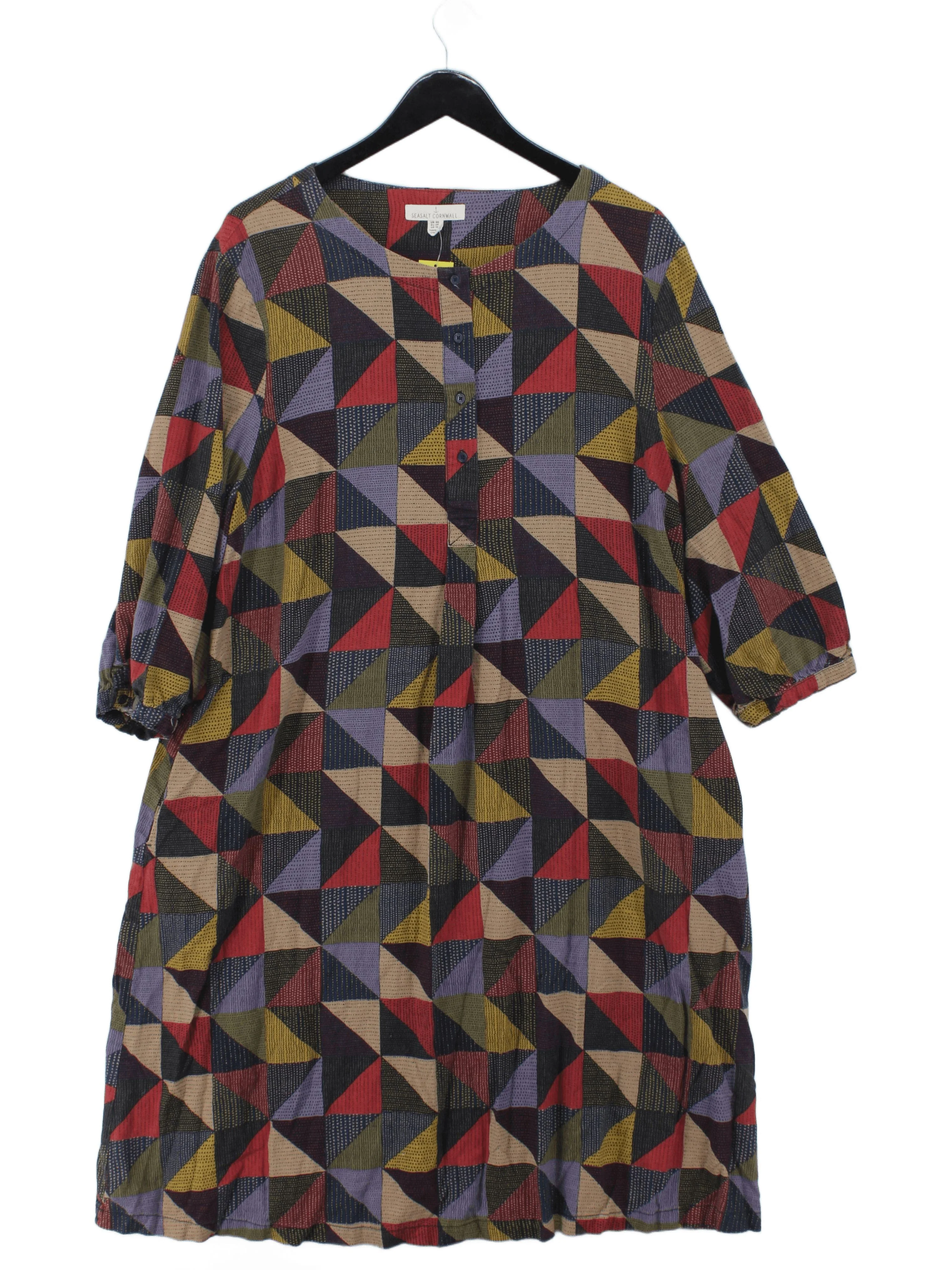 SEASALT CORNWALL T-Shirt Mini Dress UK20 in Multi