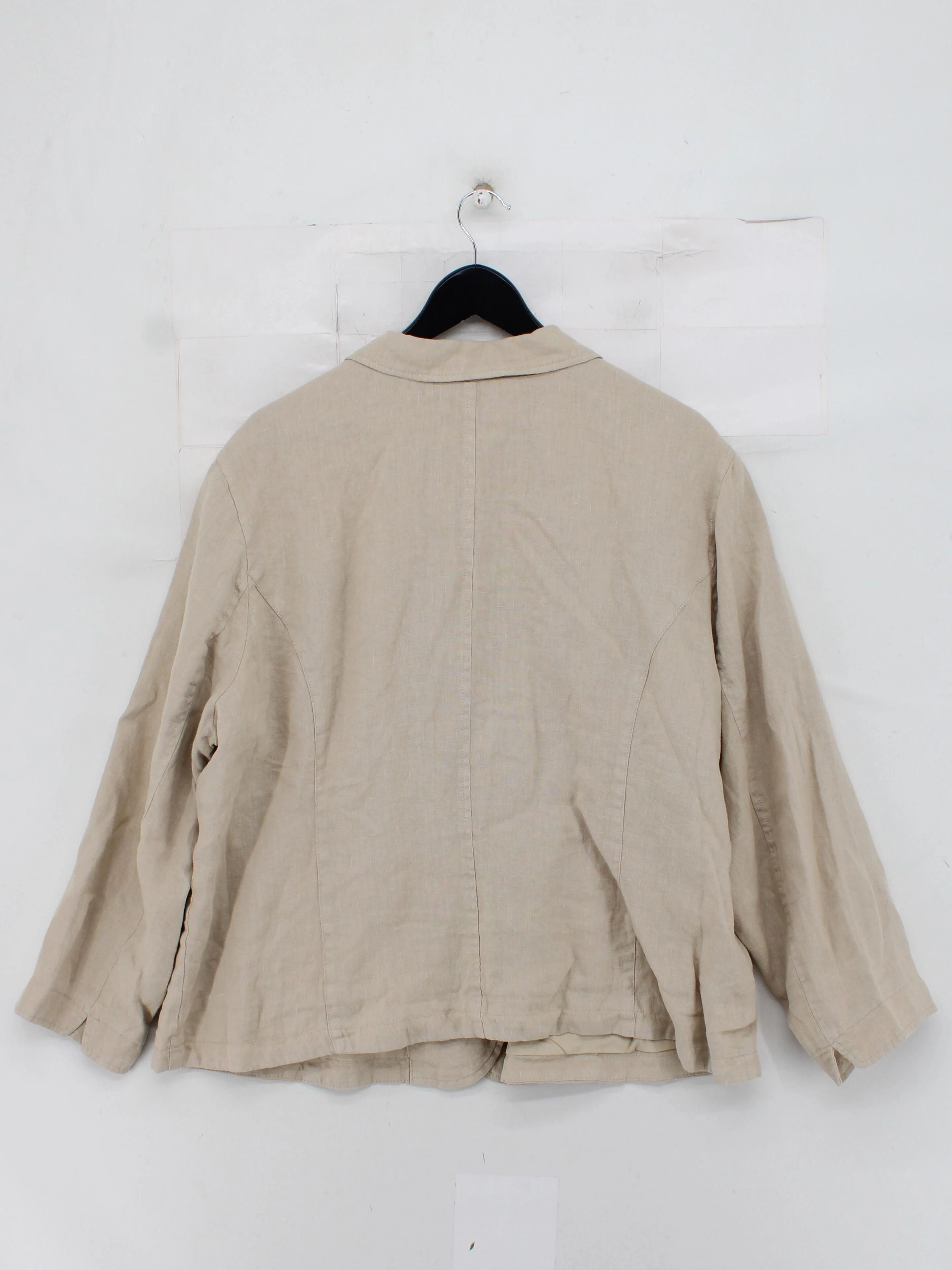 SEASALT CORNWALL Women's Blazer UK 24 Tan Linen with Cotton, Polyester Overcoat - Image 2