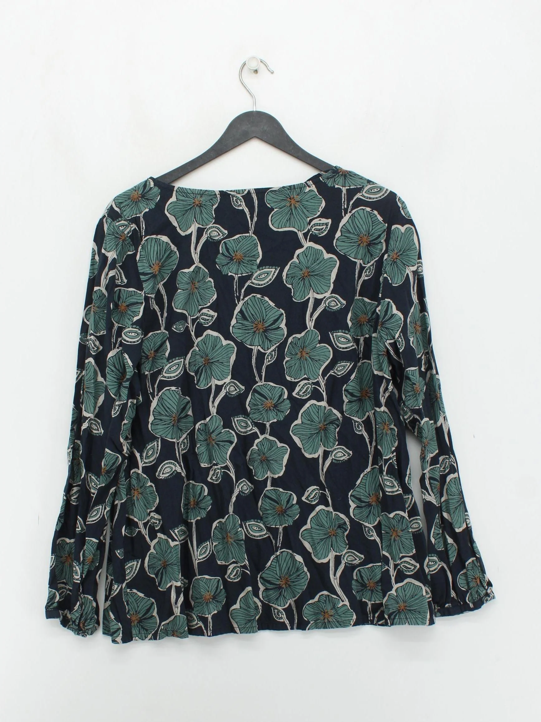 SEASALT CORNWALL Women's Blouse UK 18 Blue Cotton with Viscose Basic - Image 2