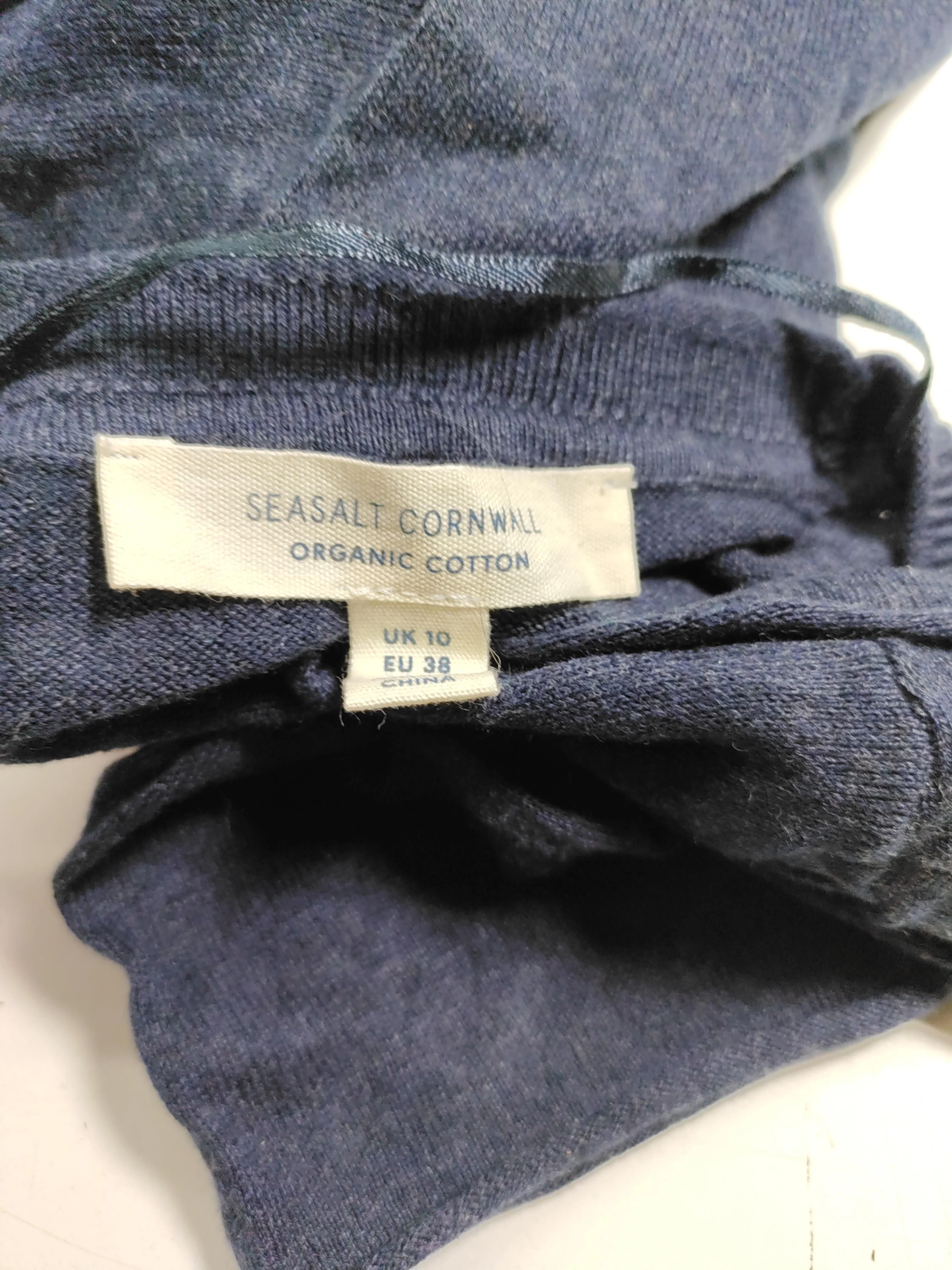 SEASALT CORNWALL Women's Cardigan S Blue 100% Cotton V-Neck Cardigan - Image 5
