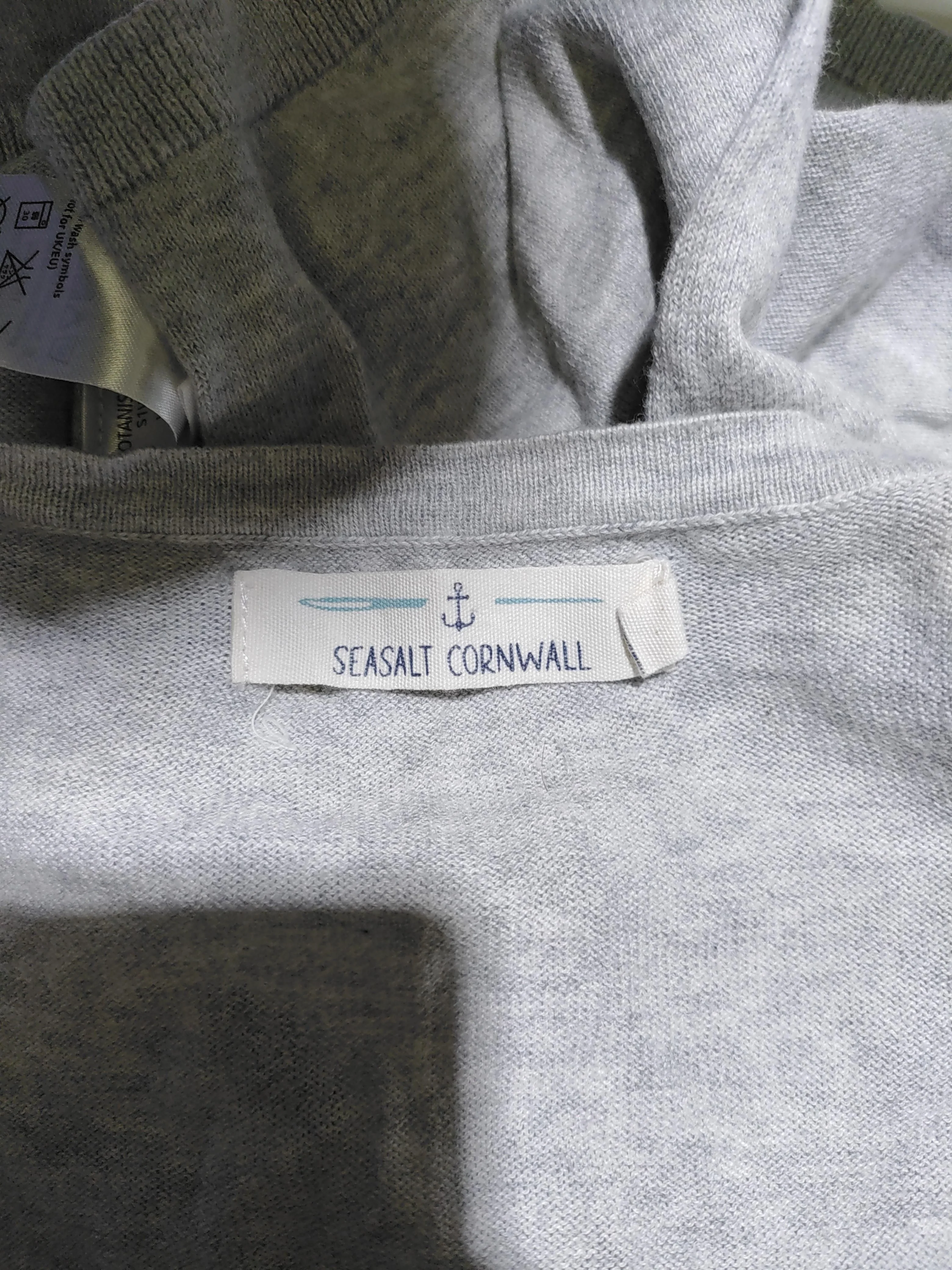 SEASALT CORNWALL Women's Cardigan UK 10 Grey 100% Cotton V-Neck Cardigan - Image 5