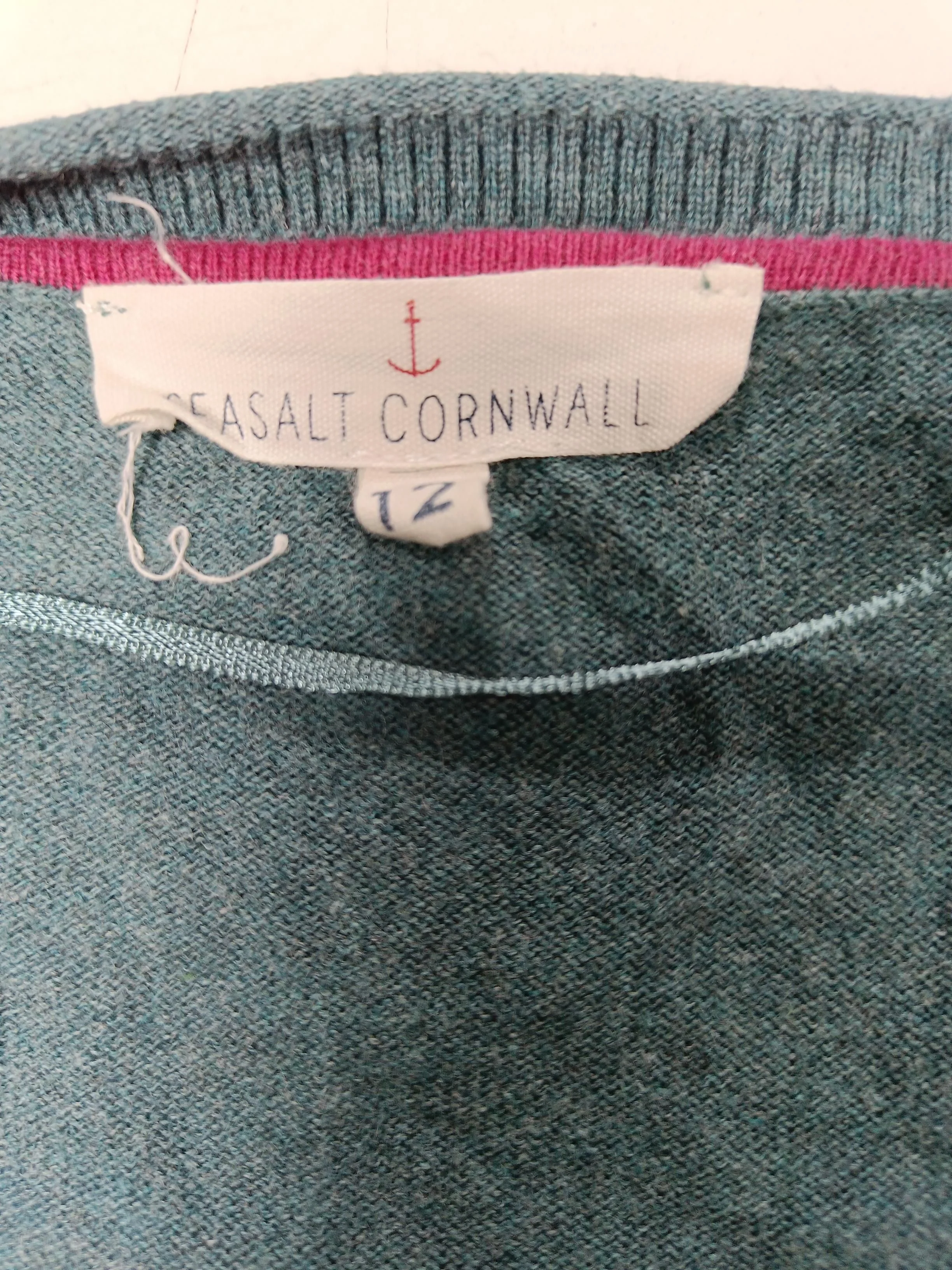 SEASALT CORNWALL Women's Cardigan UK 12 Green 100% Cotton V-Neck Cardigan - Image 6