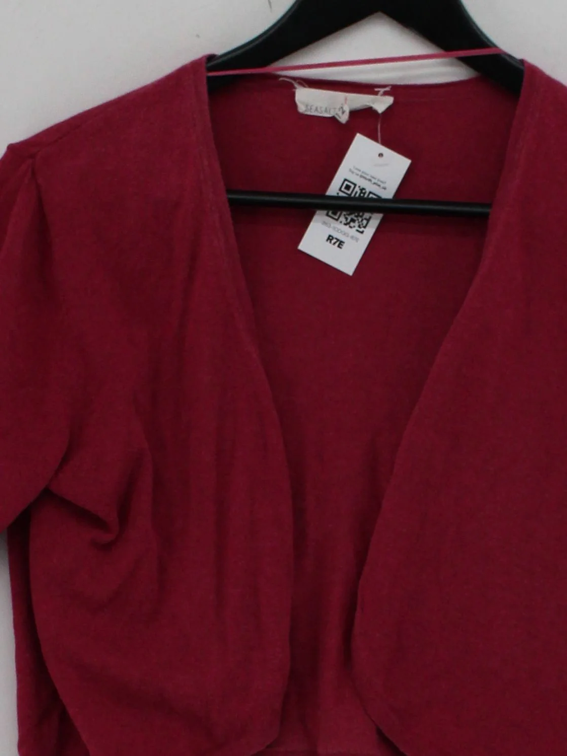 SEASALT CORNWALL Women's Cardigan UK 12 Red 100% Cotton V-Neck Cardigan - Image 3