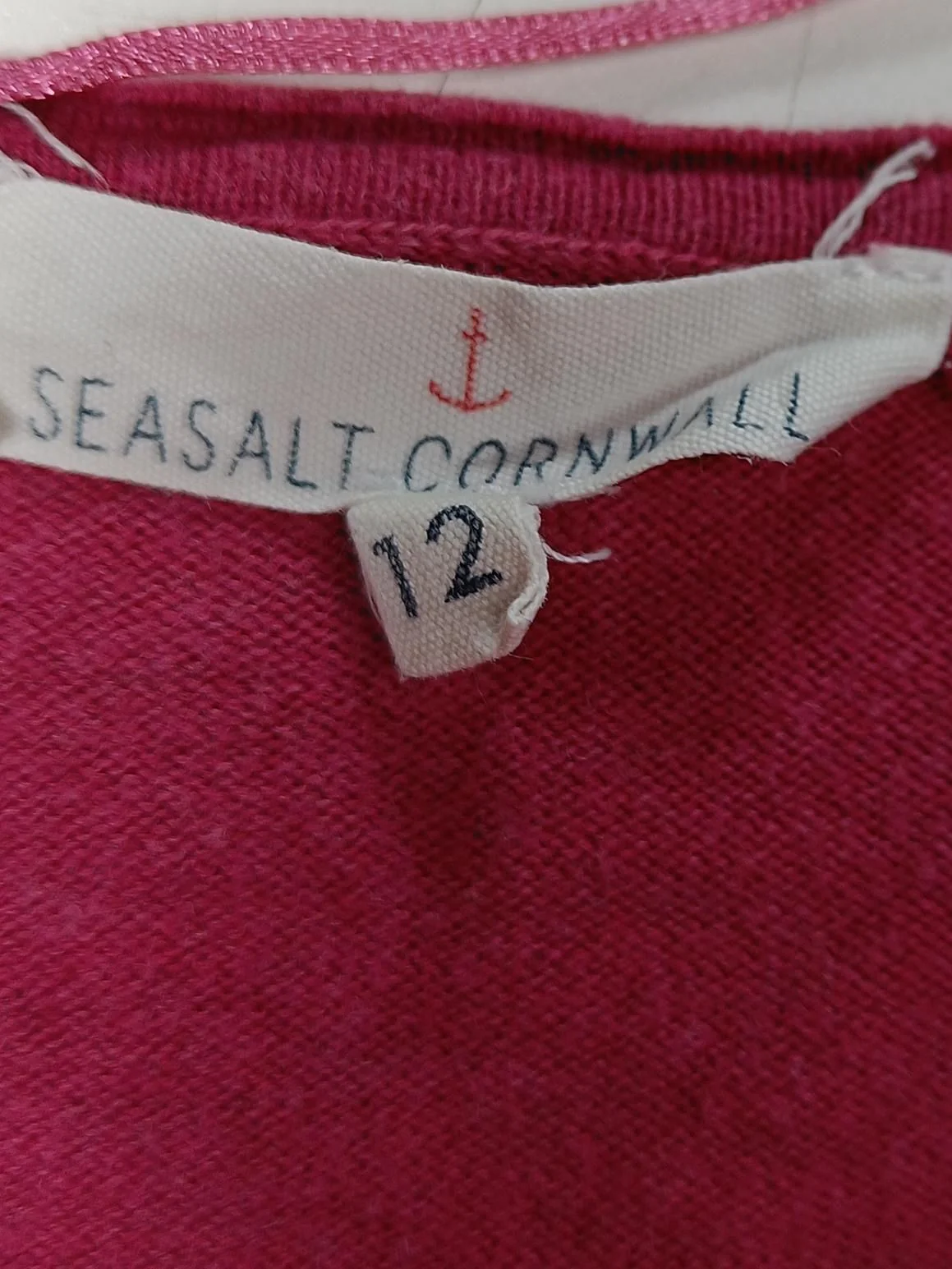 SEASALT CORNWALL Women's Cardigan UK 12 Red 100% Cotton V-Neck Cardigan - Image 6