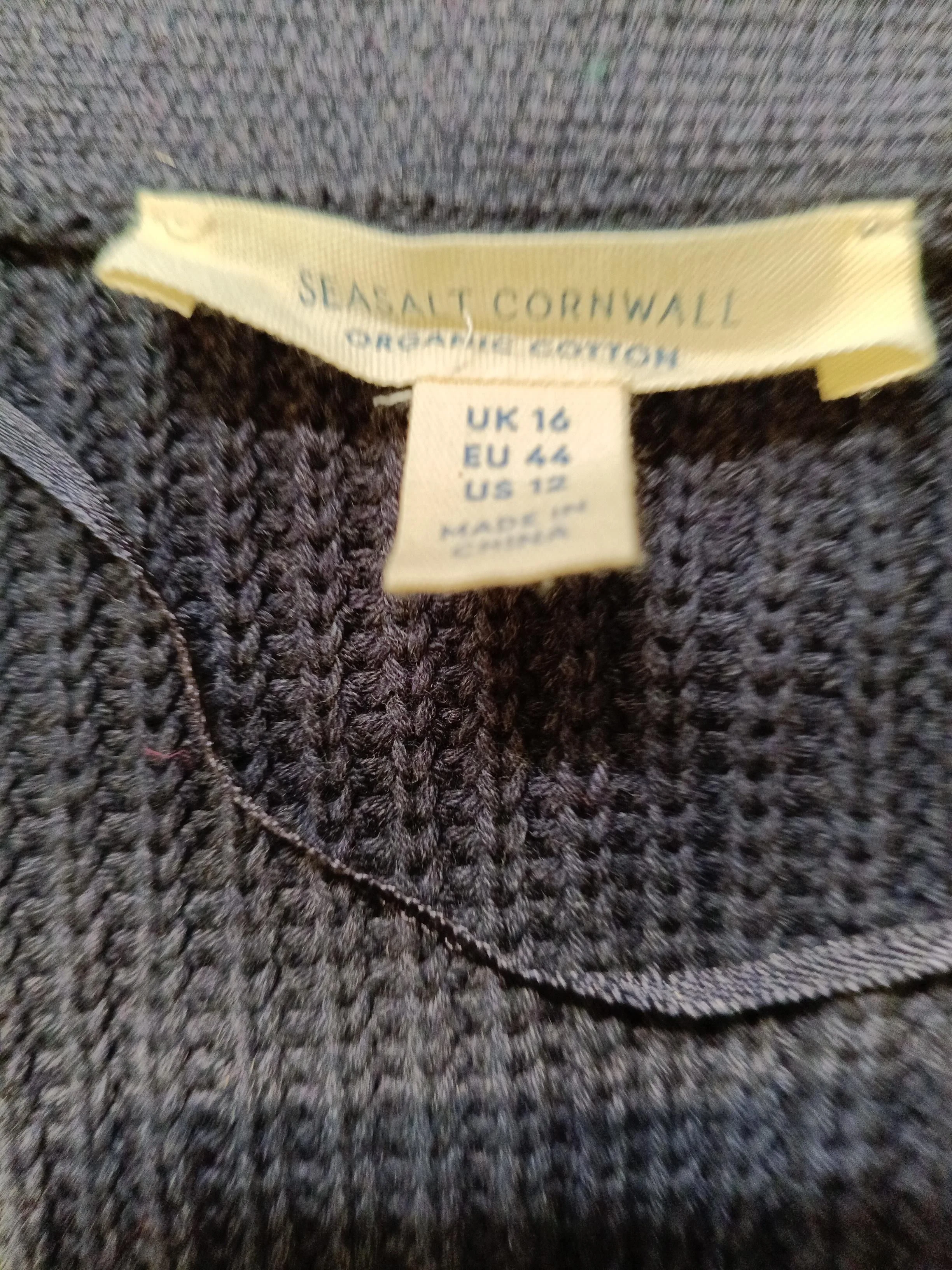SEASALT CORNWALL Women's Cardigan UK 16 Blue 100% Cotton V-Neck Cardigan - Image 5