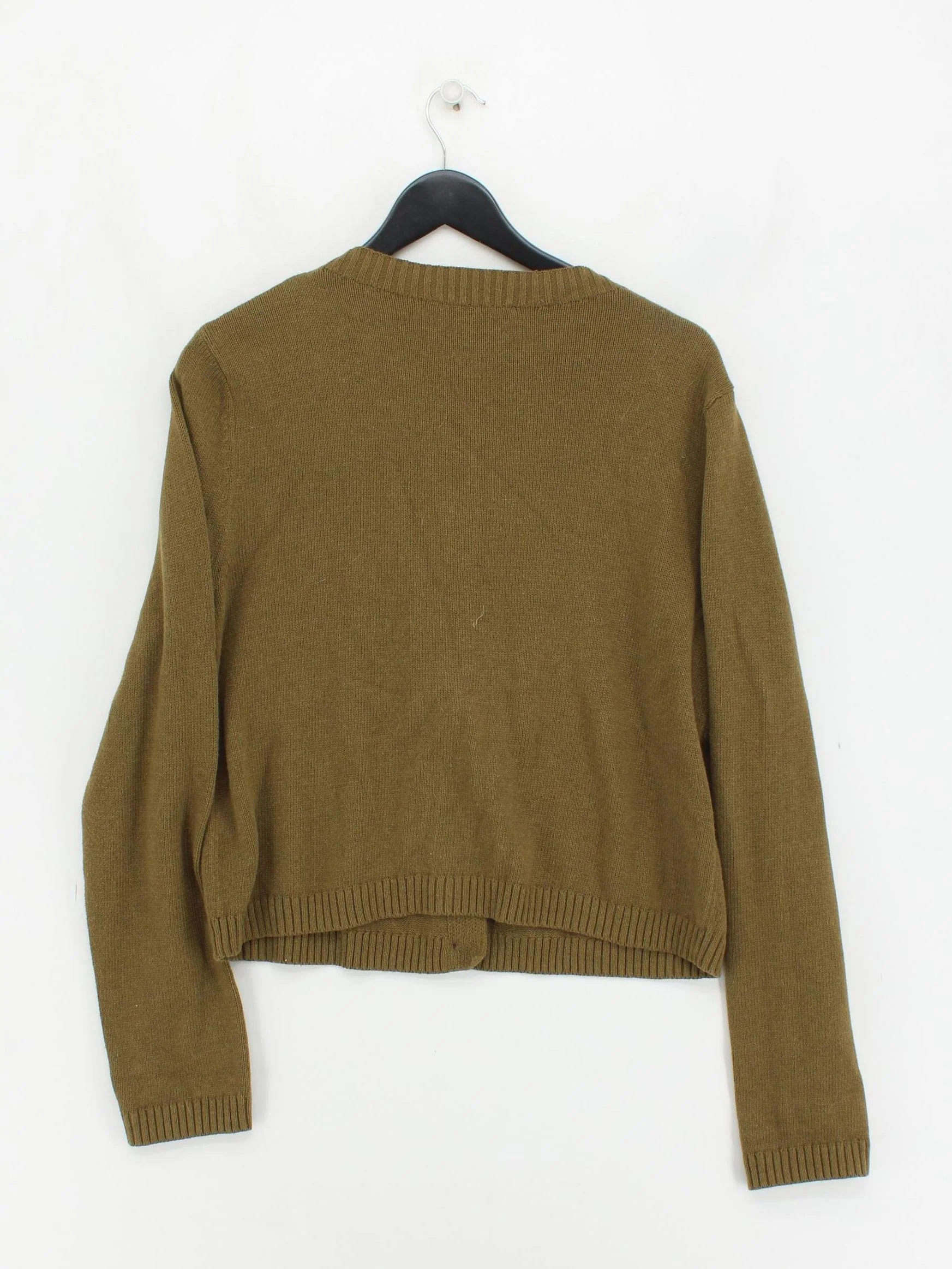 SEASALT CORNWALL Women's Cardigan UK 16 Green 100% Cotton Round Neck Cardigan - Image 2