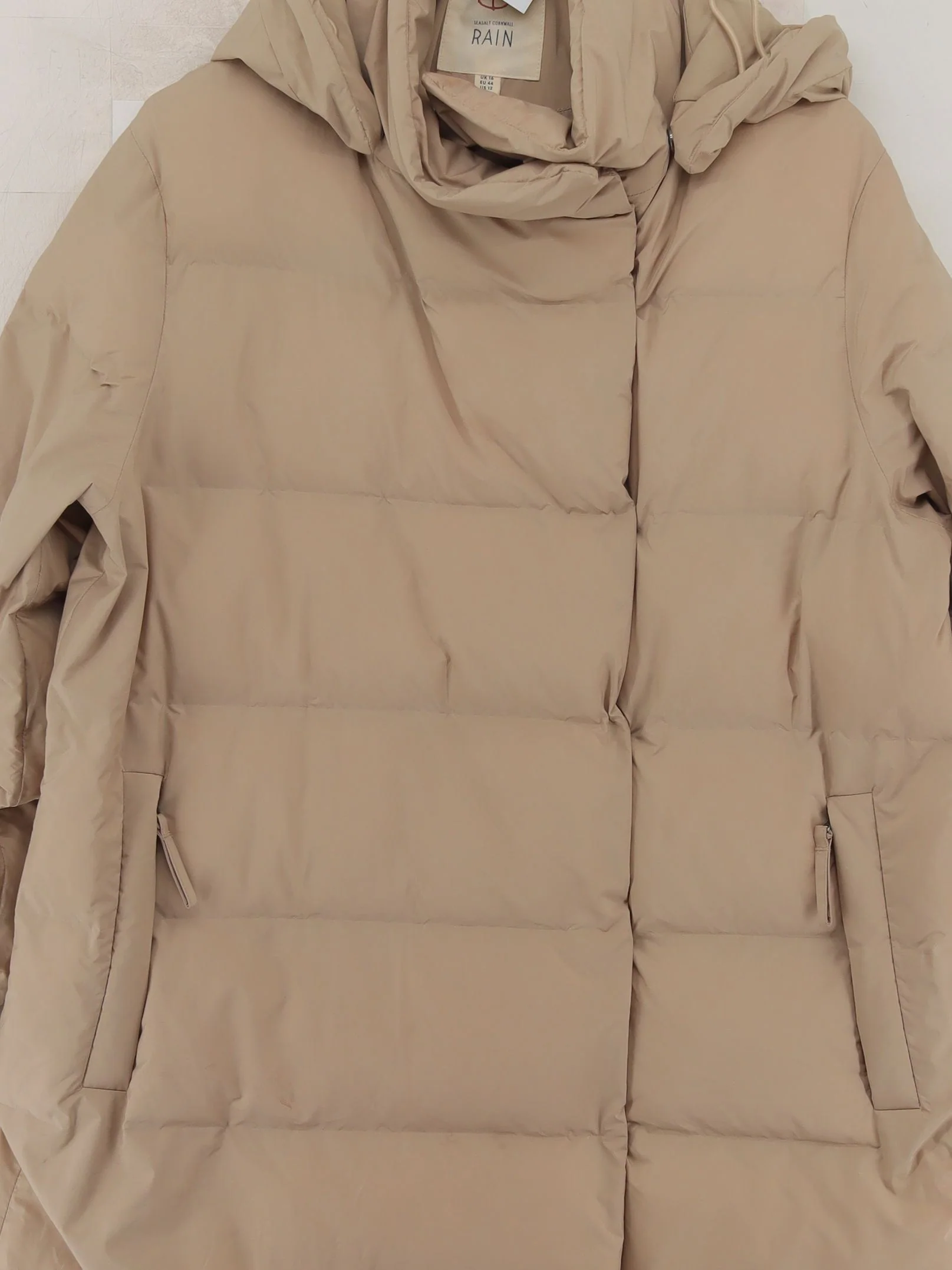 SEASALT CORNWALL Women's Coat L Tan 100% Polyester Puffer Jacket - Image 3