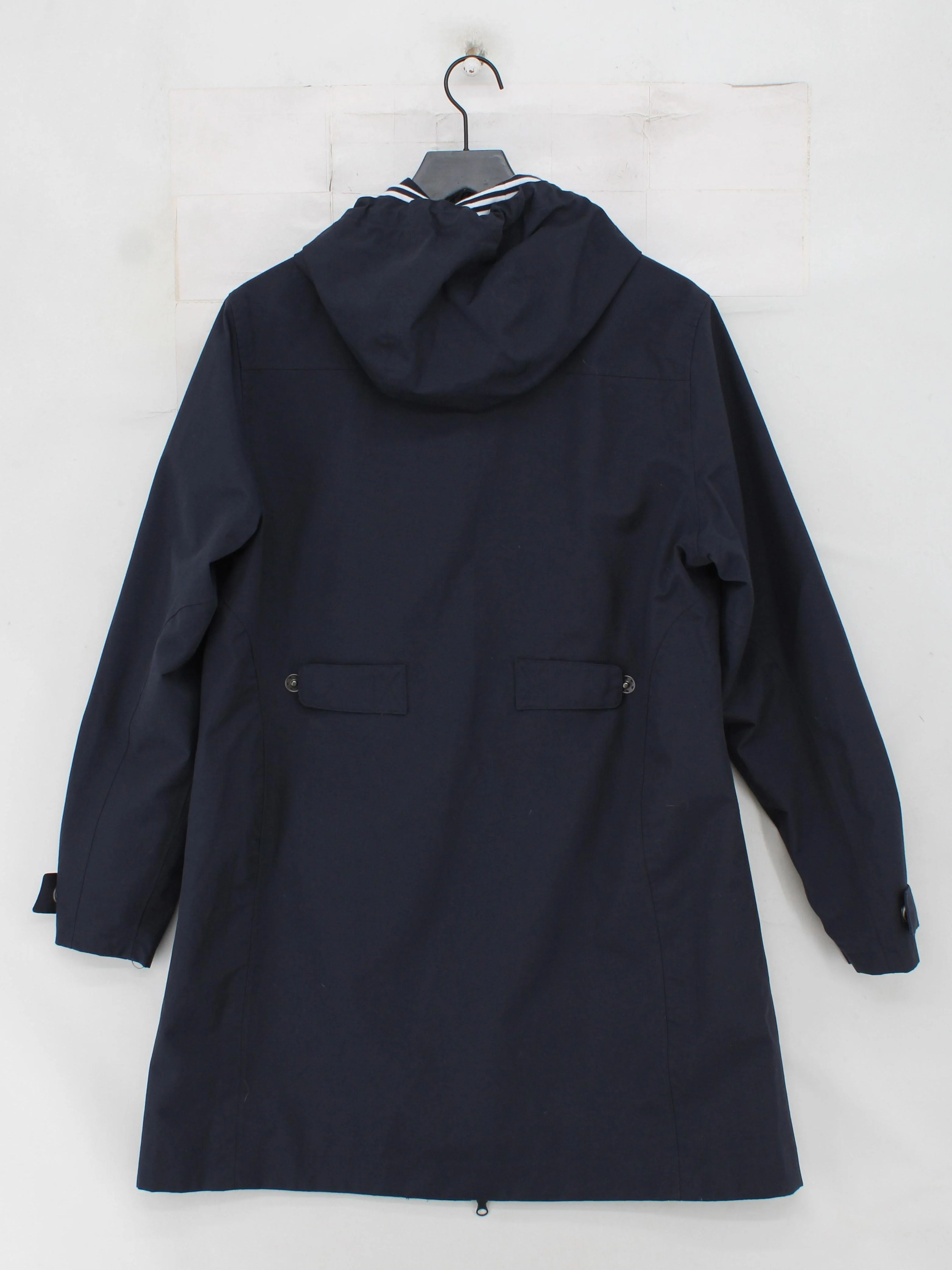 SEASALT CORNWALL Women's Coat UK 16 Blue Cotton with Nylon Rain Coat - Image 2