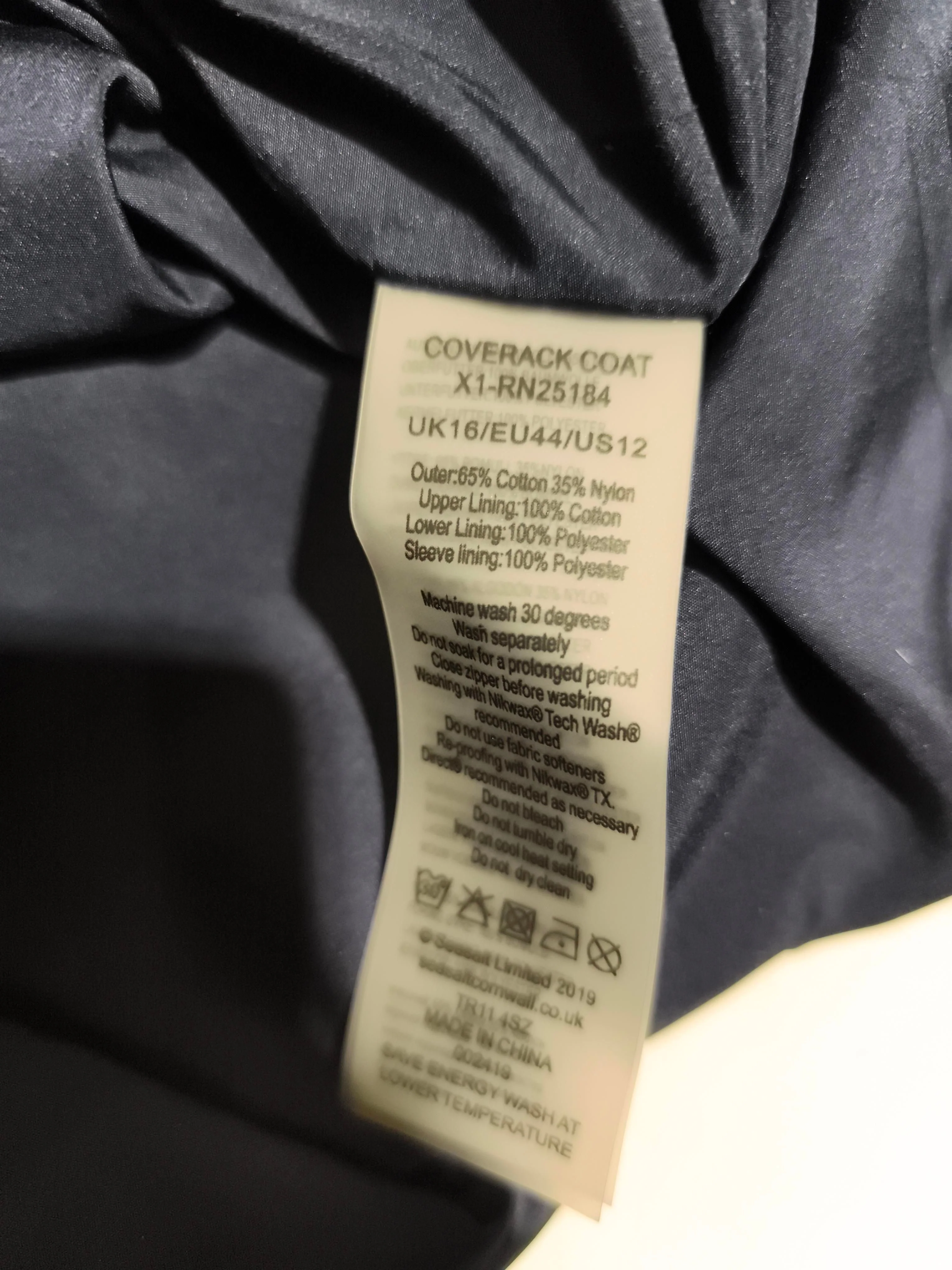 SEASALT CORNWALL Women's Coat UK 16 Blue Cotton with Nylon Rain Coat - Image 6