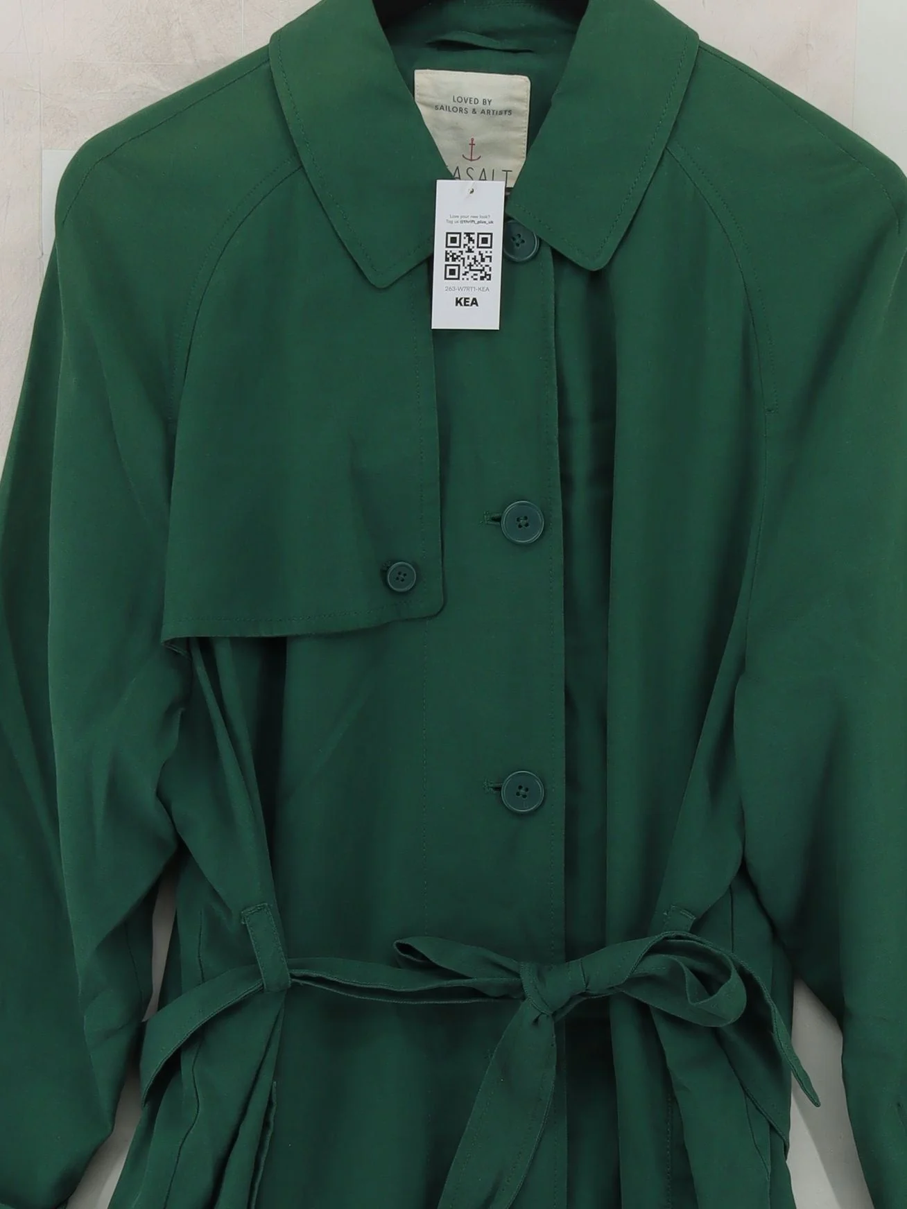 SEASALT CORNWALL Women's Coat UK 16 Green Lyocell Modal - Image 3