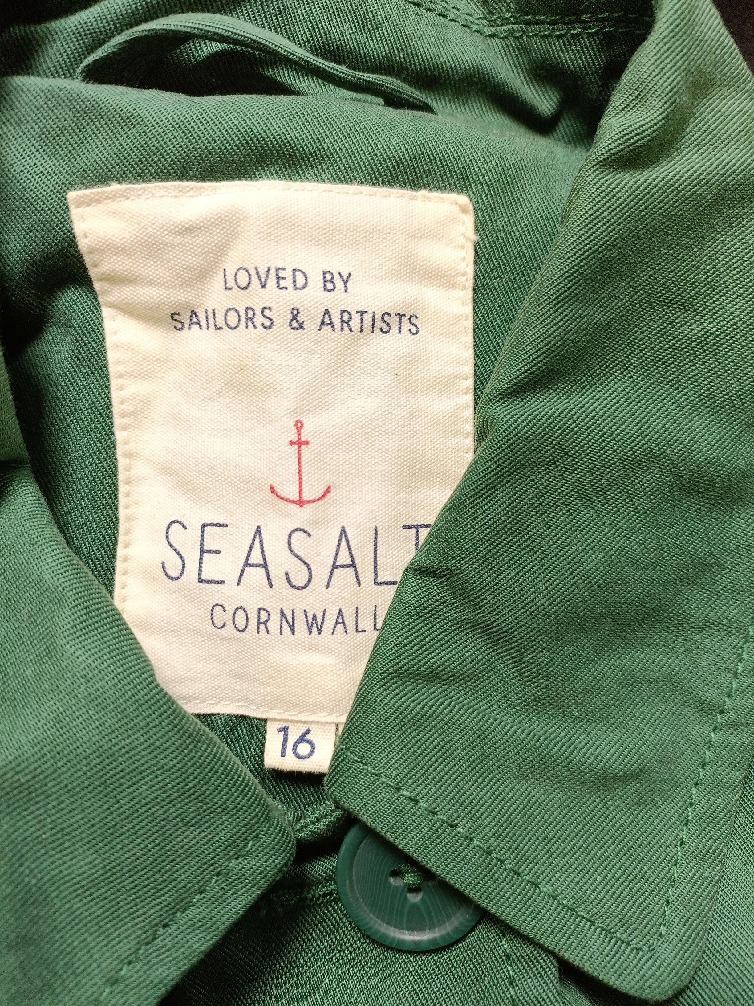 SEASALT CORNWALL Women's Coat UK 16 Green Lyocell Modal - Image 5