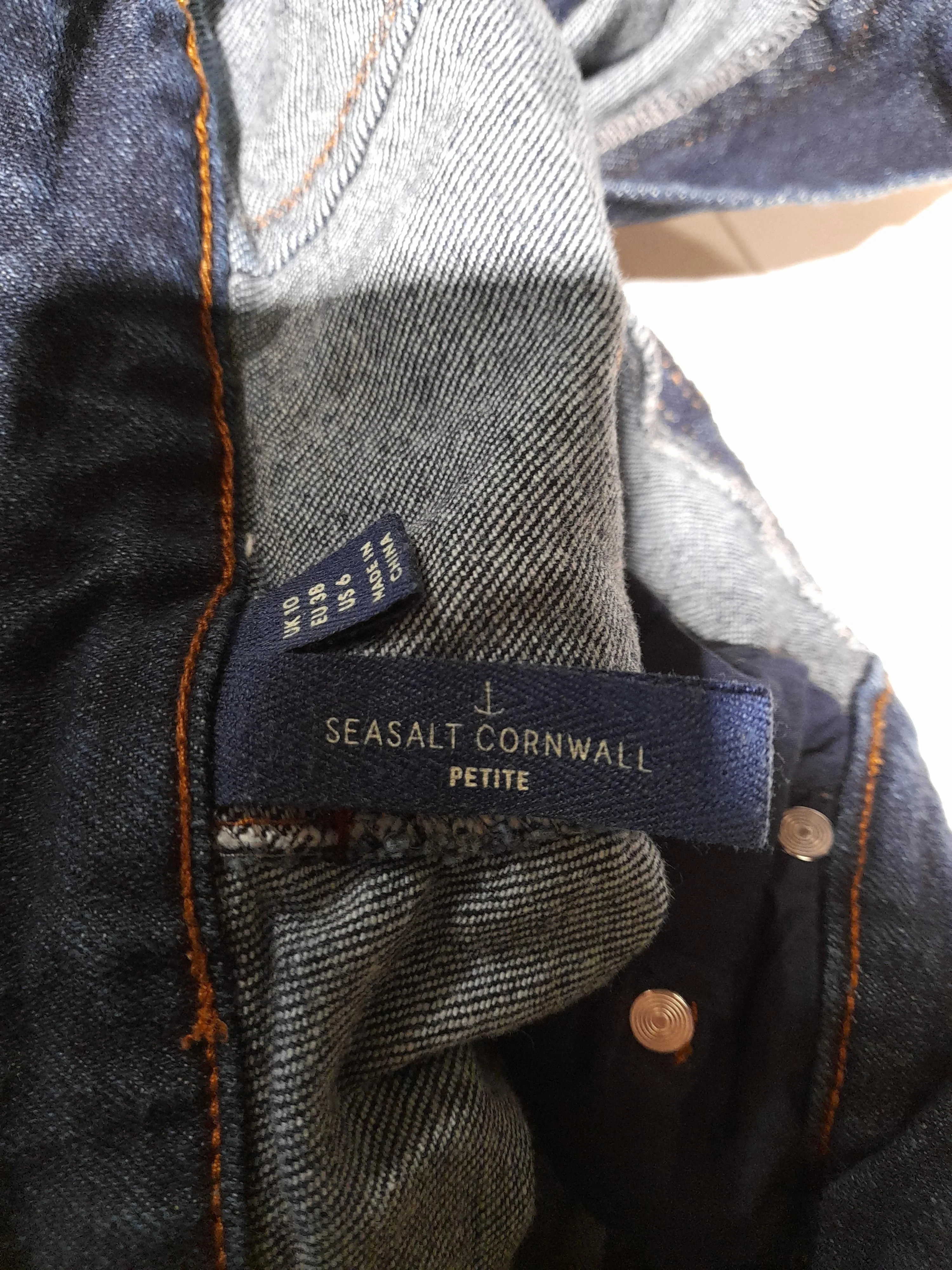 SEASALT CORNWALL Women's Jeans UK 10 Blue Cotton with Elastane Mom - Image 5