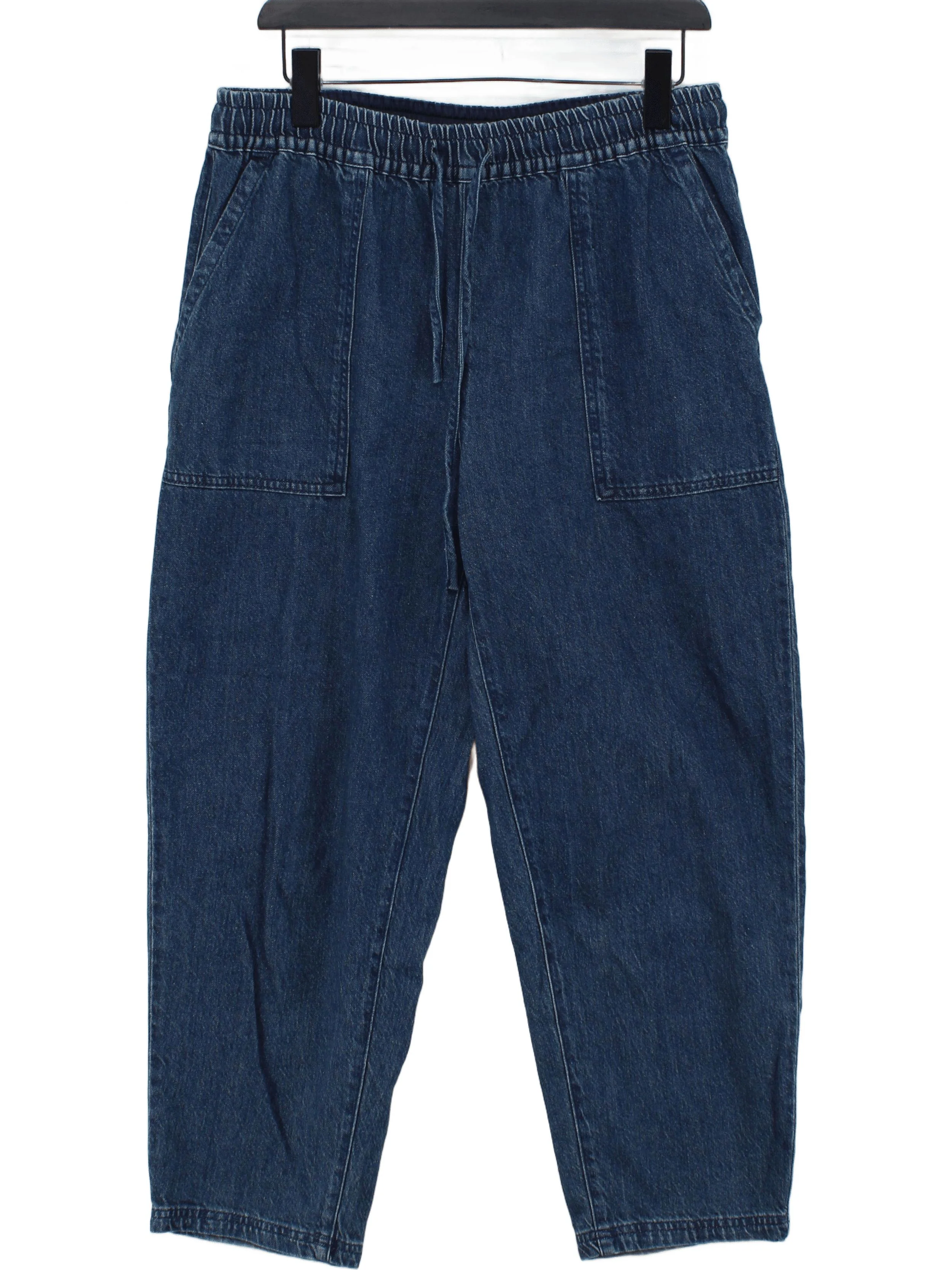 SEASALT CORNWALL Women's Jeans UK 14 Blue Cotton with Linen Mom